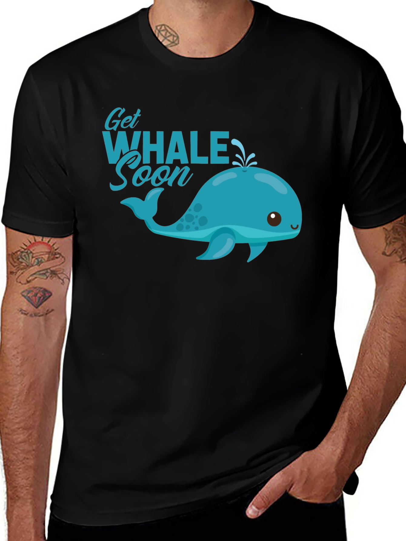 Get Whale Soon Black T-Shirt