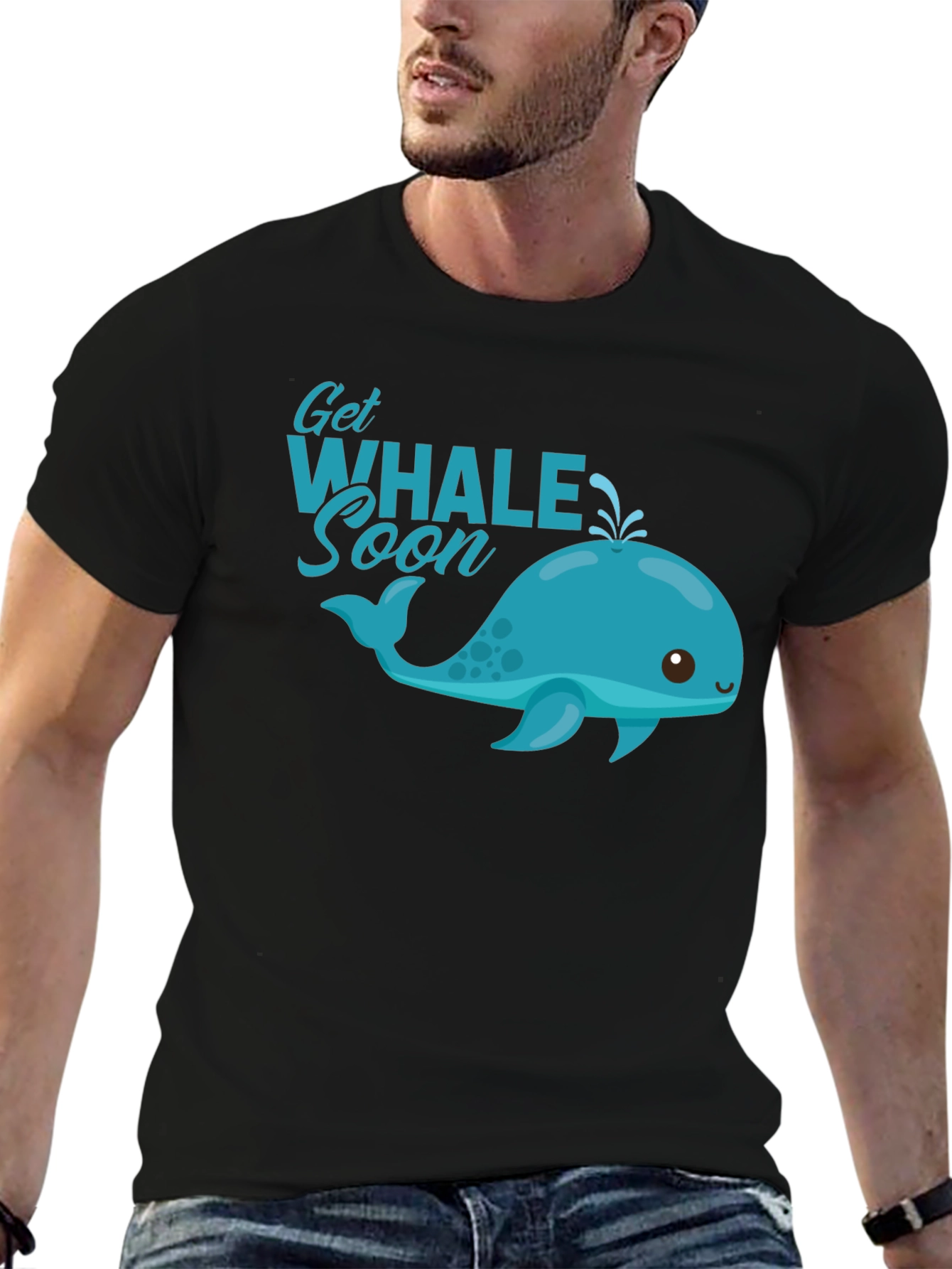 Get Whale Soon Black T-Shirt