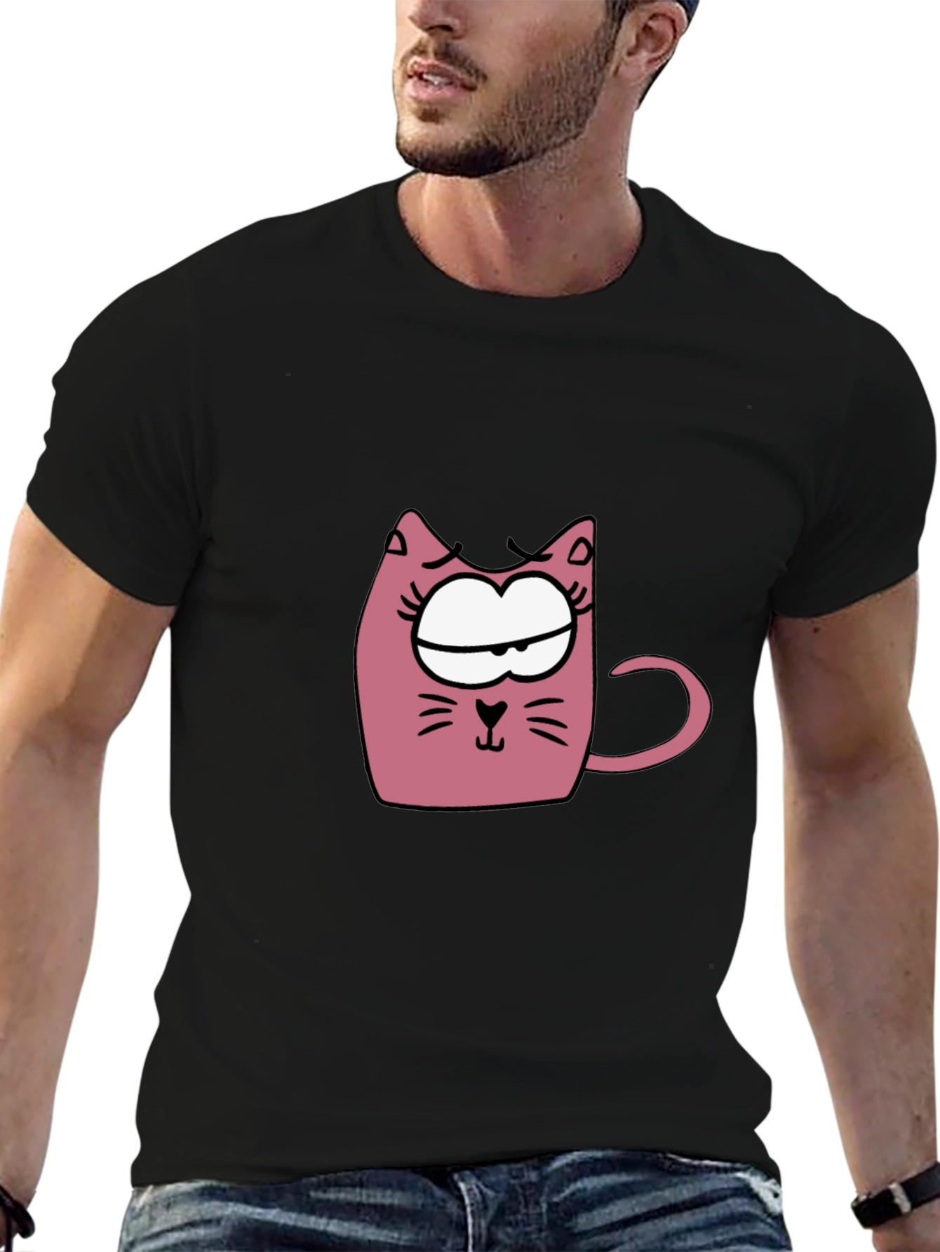 Cat Mug Graphic T-Shirt