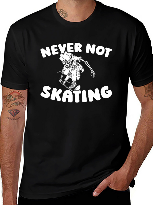 Never Not Skating Skeleton Black T-Shirt