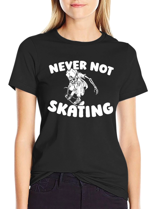 Never Not Skating Skeleton Black T-Shirt
