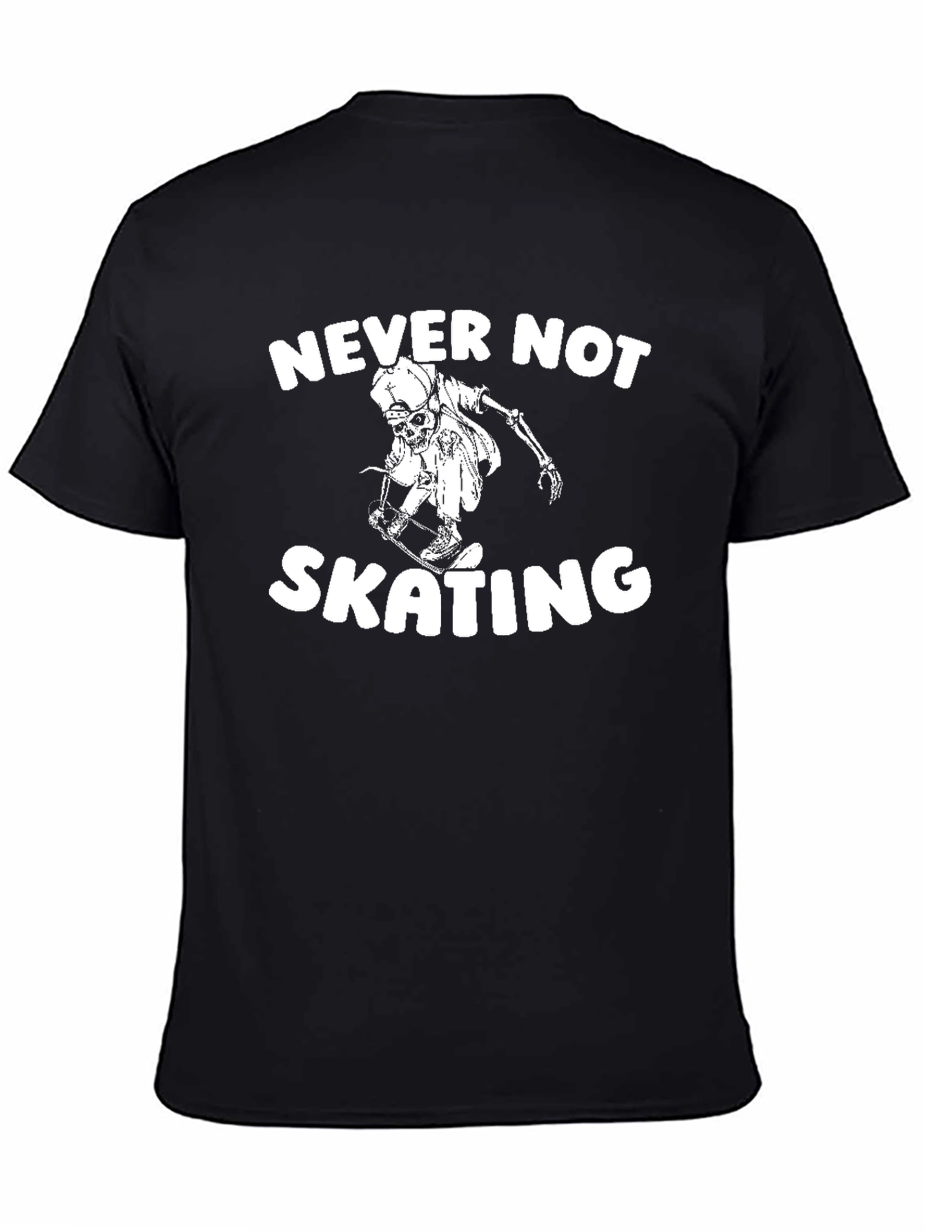 Never Not Skating Skeleton Black T-Shirt