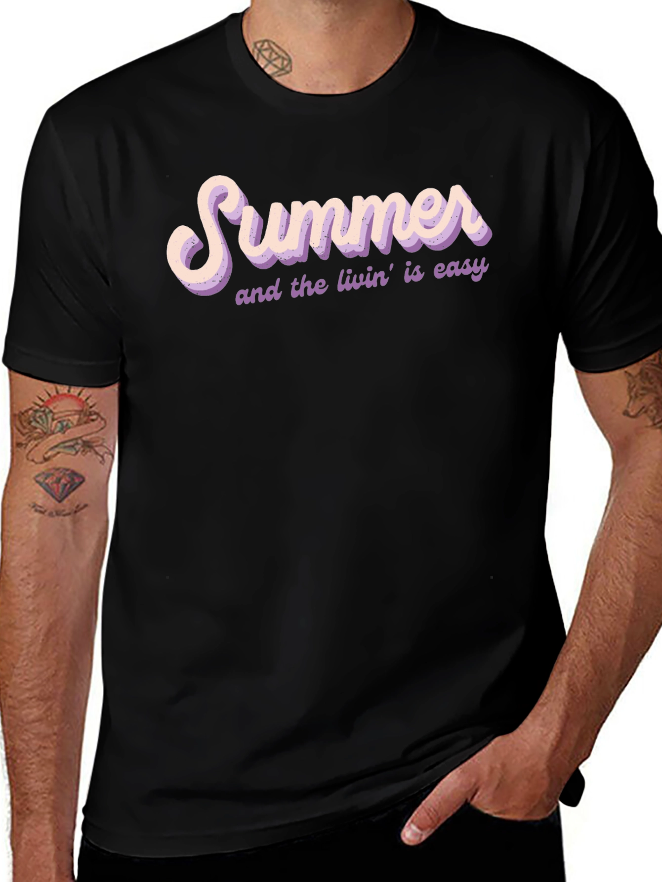 Summer Livin T-Shirt - Black Casual Tee