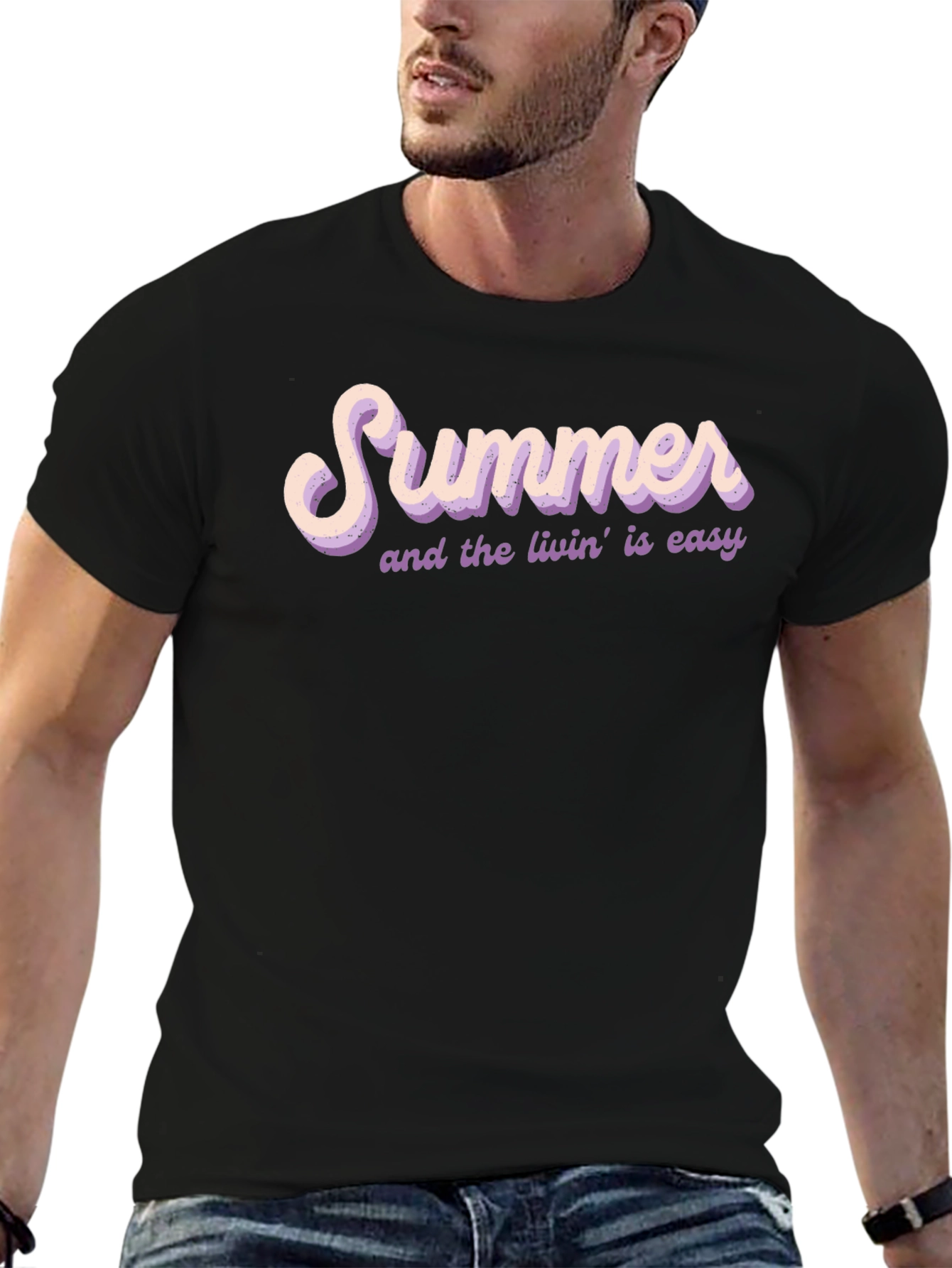 Summer Livin T-Shirt - Black Casual Tee