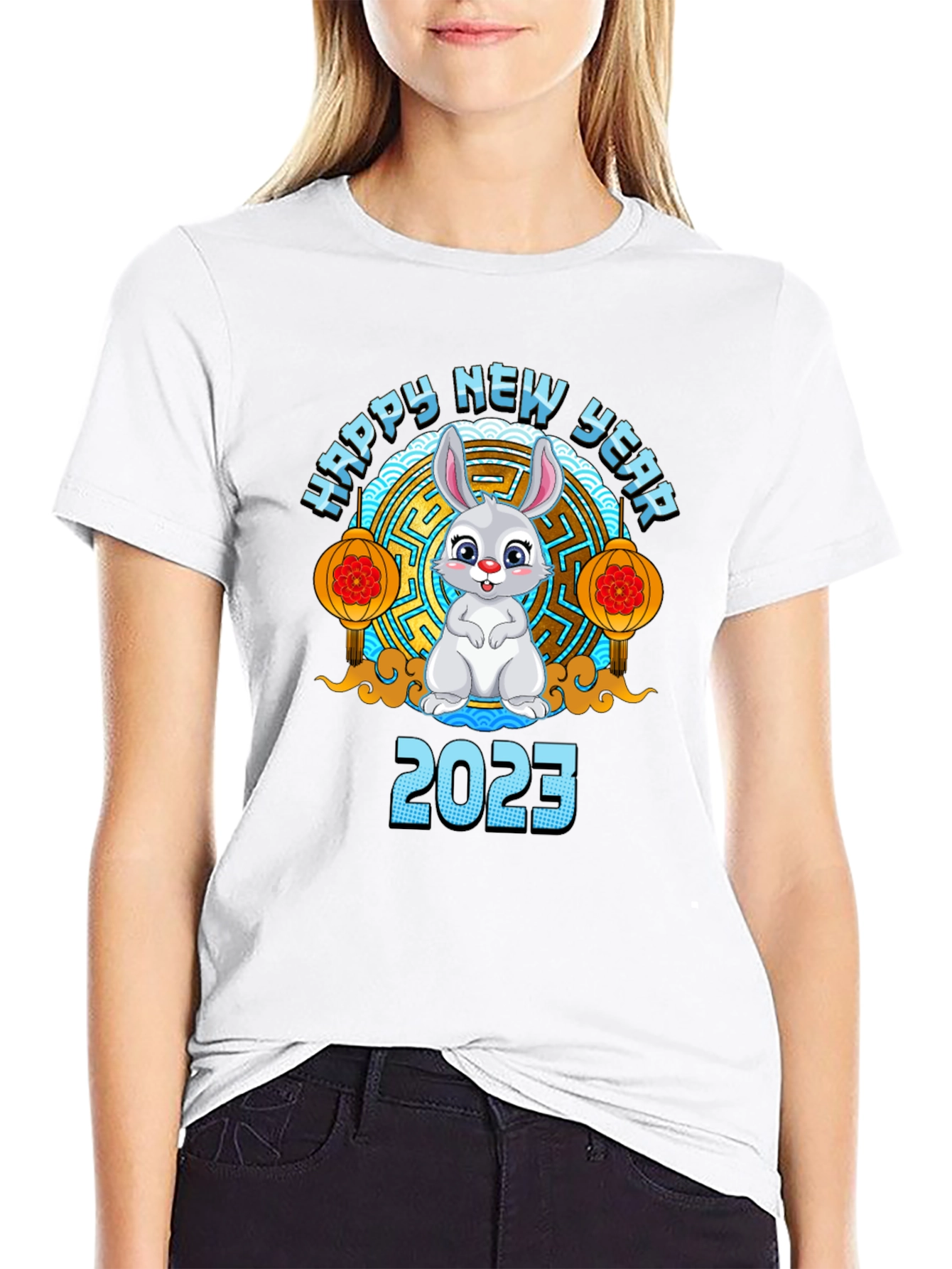 Happy New Year 2023 Rabbit Graphic T-Shirt