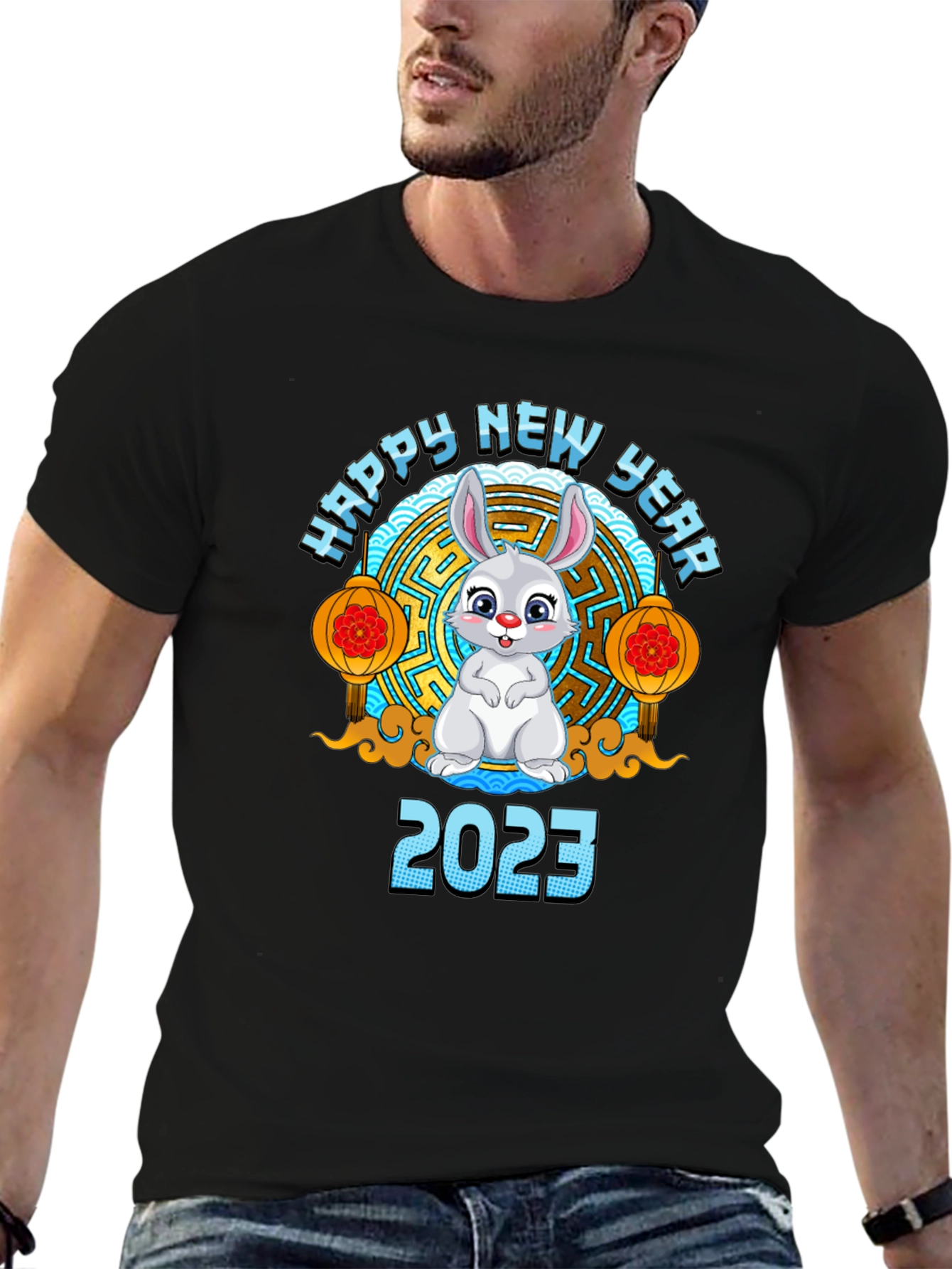 Happy New Year 2023 Rabbit Graphic T-Shirt