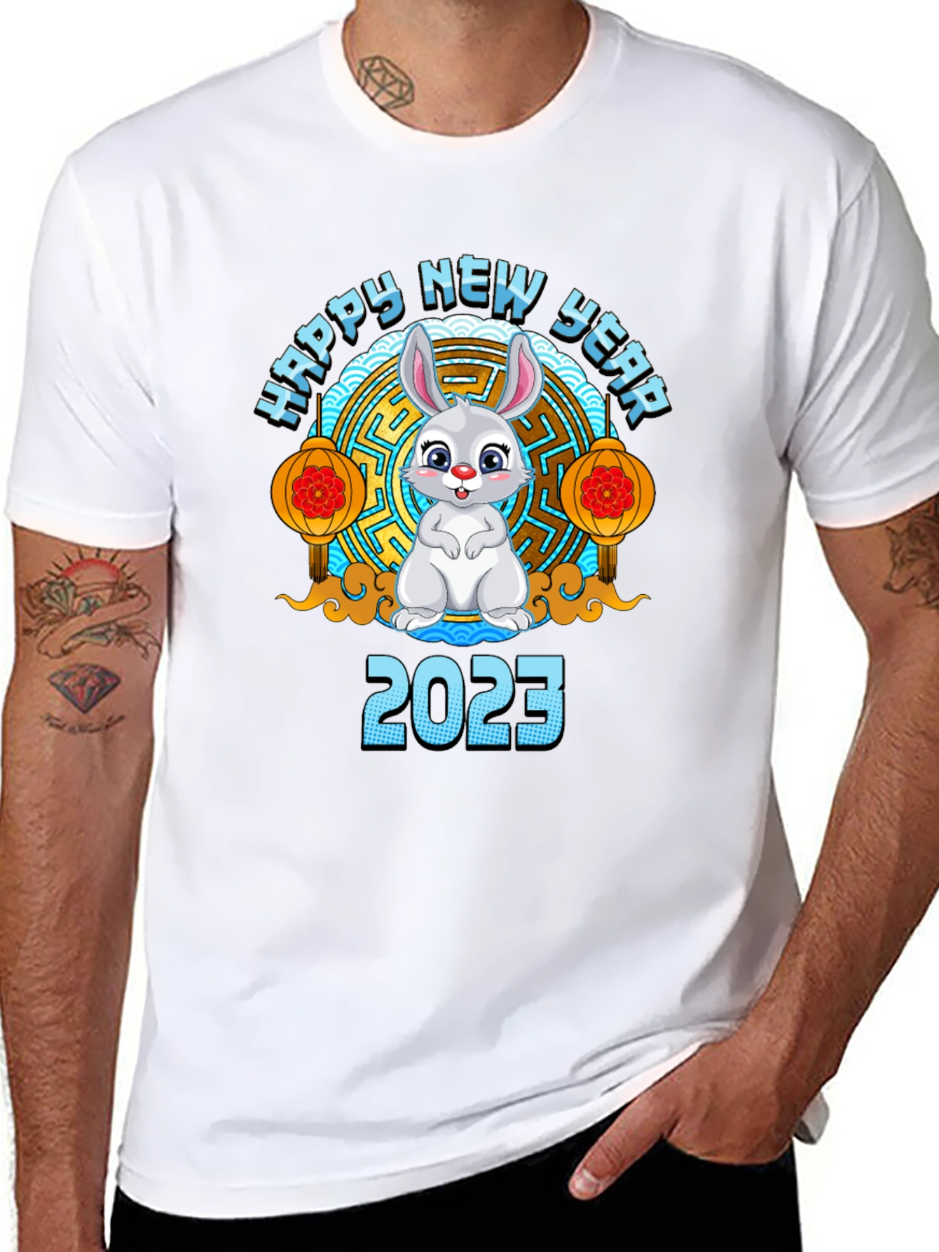 Happy New Year 2023 Rabbit Graphic T-Shirt