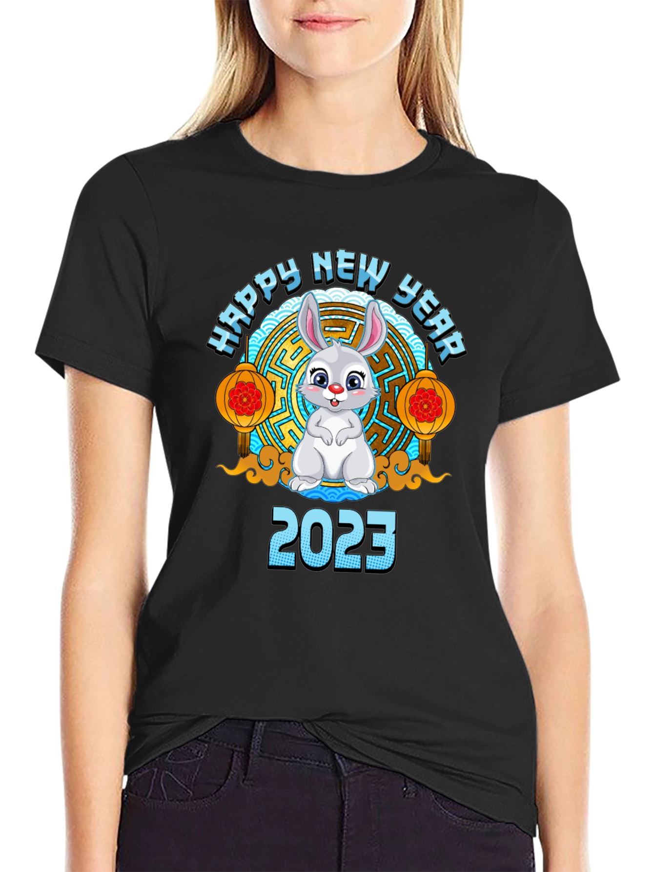 Happy New Year 2023 Rabbit Graphic T-Shirt