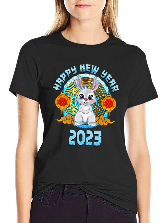 Happy New Year 2023 Rabbit Graphic T-Shirt
