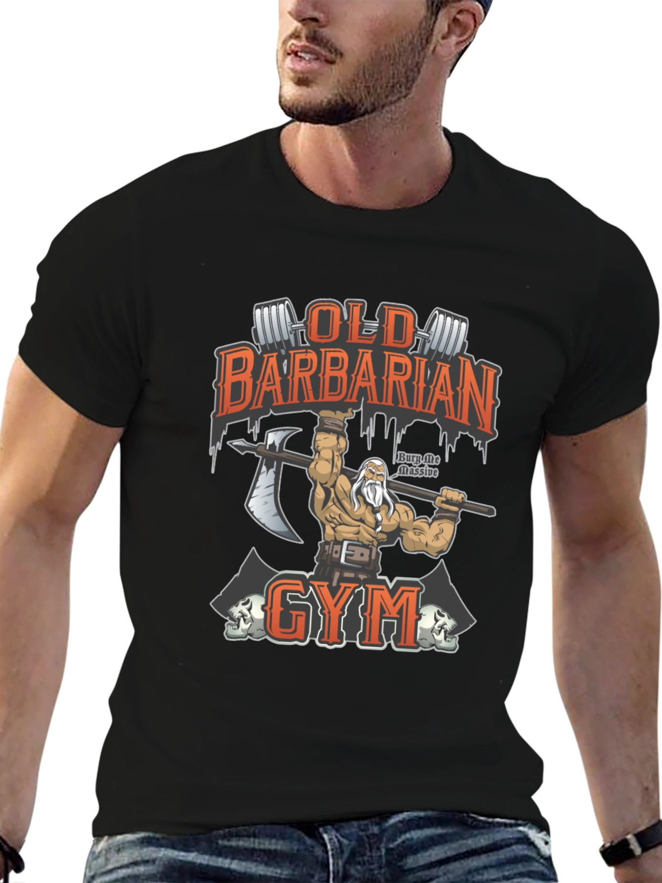 Old Barbarian Gym Black T-Shirt