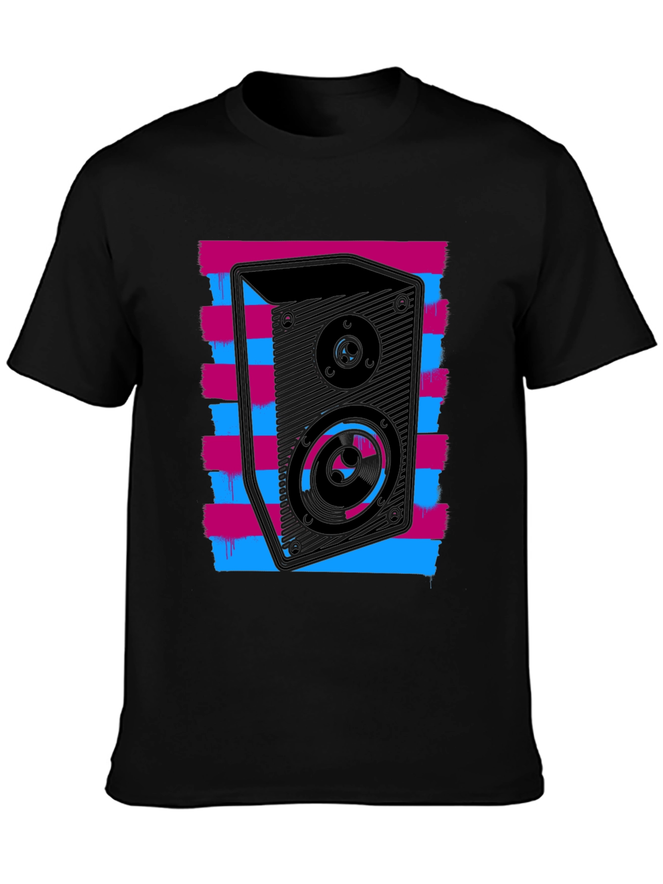 Retro Speaker Graphic T-Shirt - Bold Black Tee