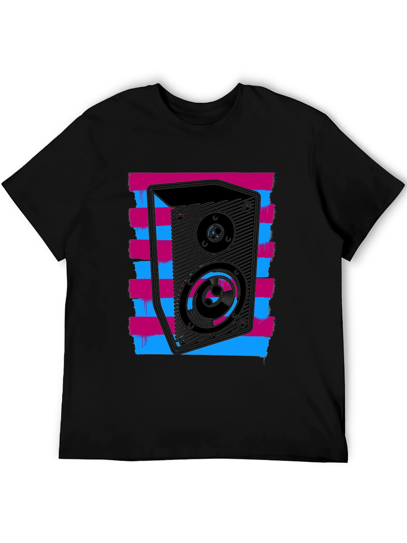 Retro Speaker Graphic T-Shirt - Bold Black Tee
