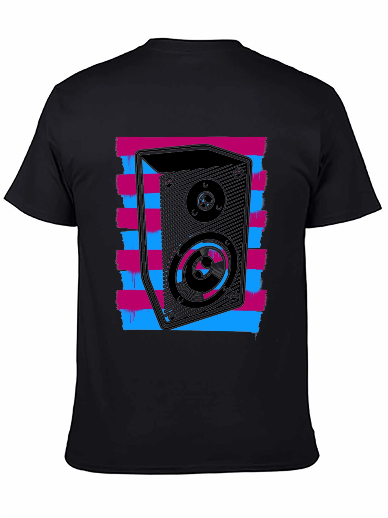 Retro Speaker Graphic T-Shirt - Bold Black Tee