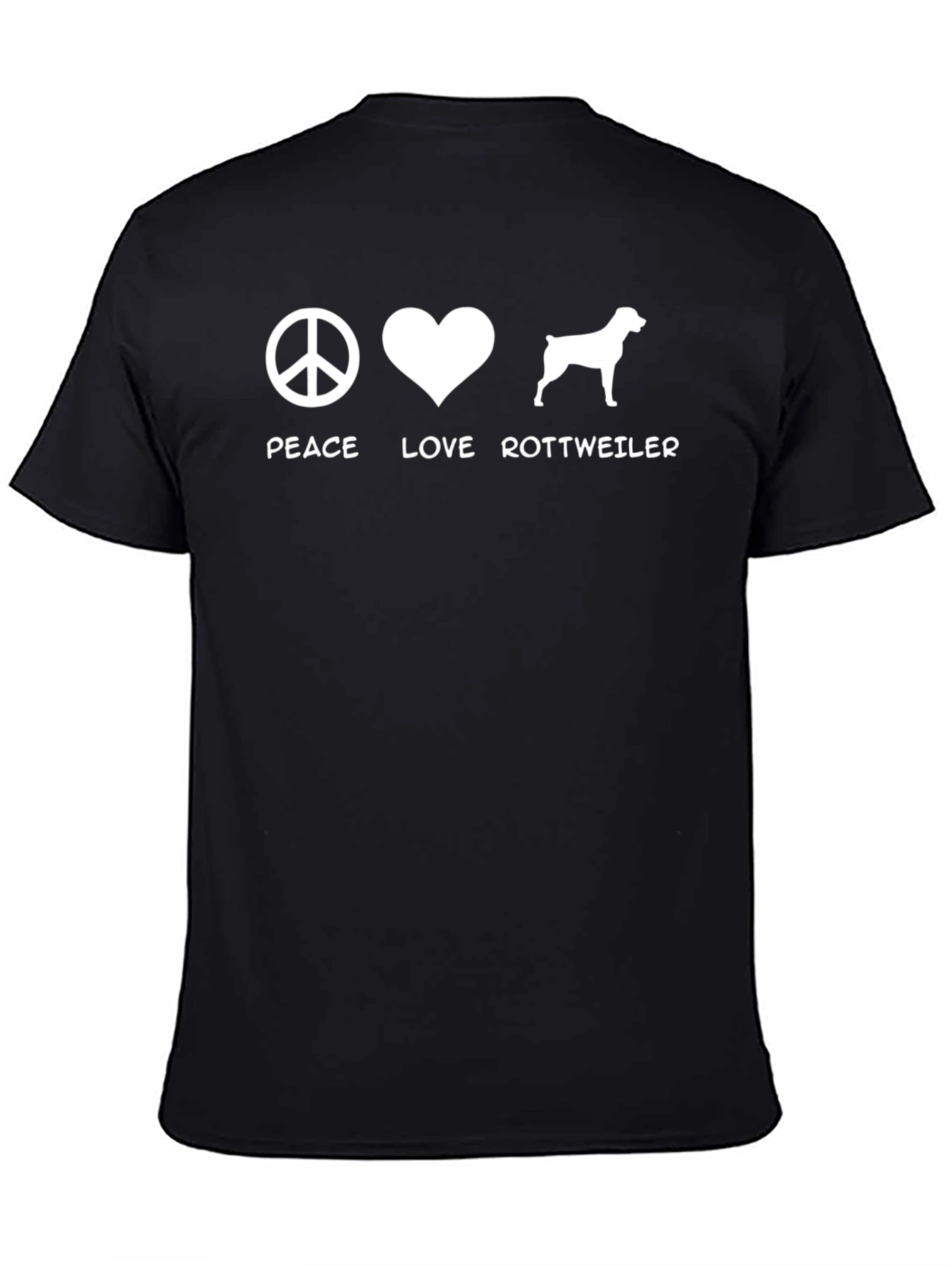 Peace Love Rottweiler Graphic T-Shirt