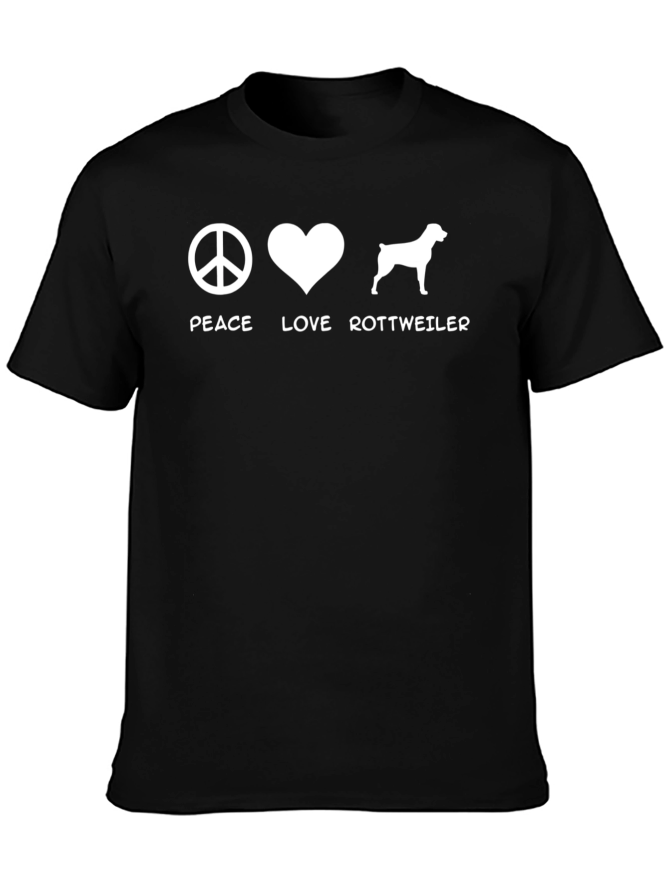 Peace Love Rottweiler Graphic T-Shirt