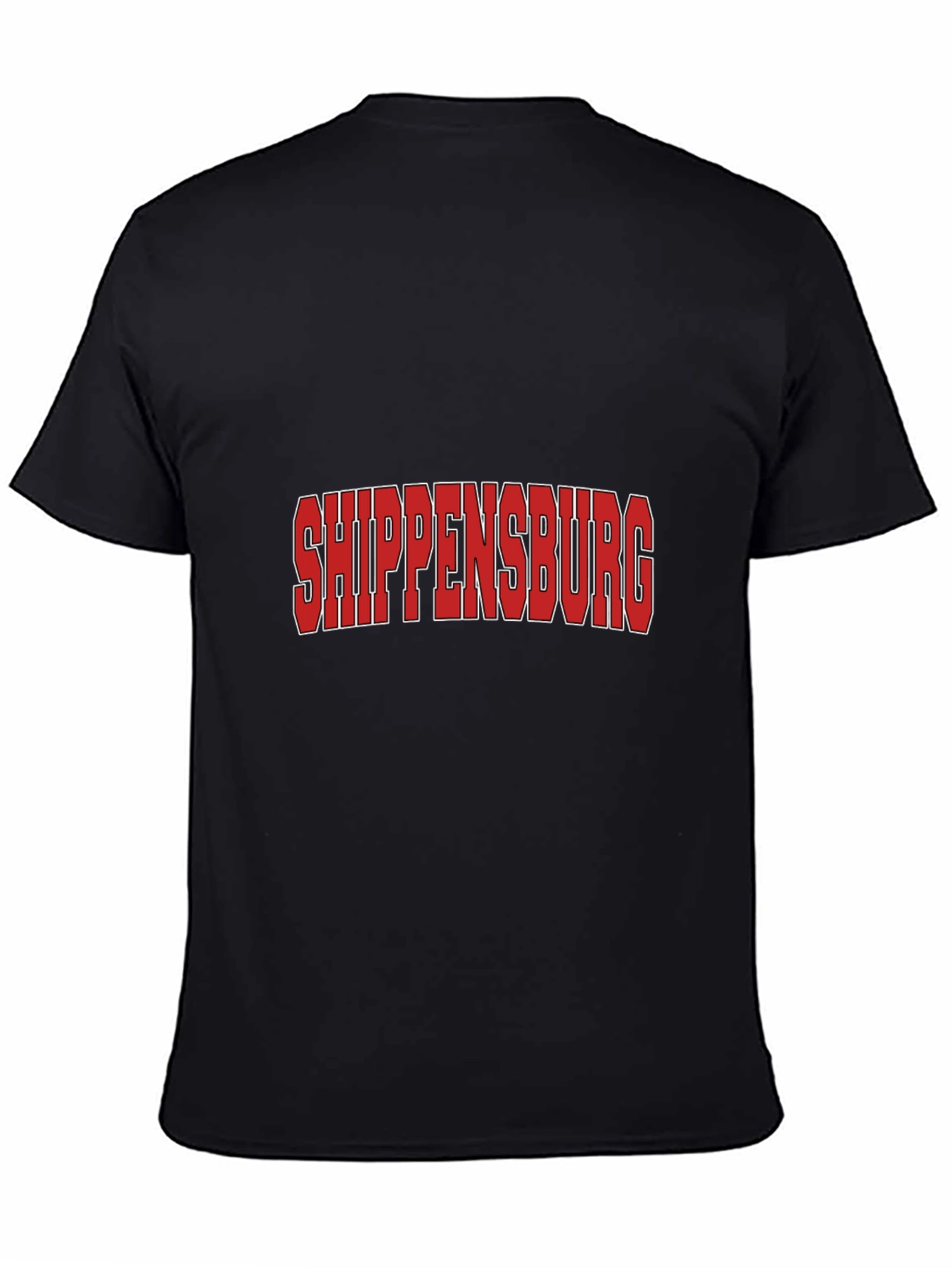 Shippensburg T-Shirt - Bold Red Text Black Tee