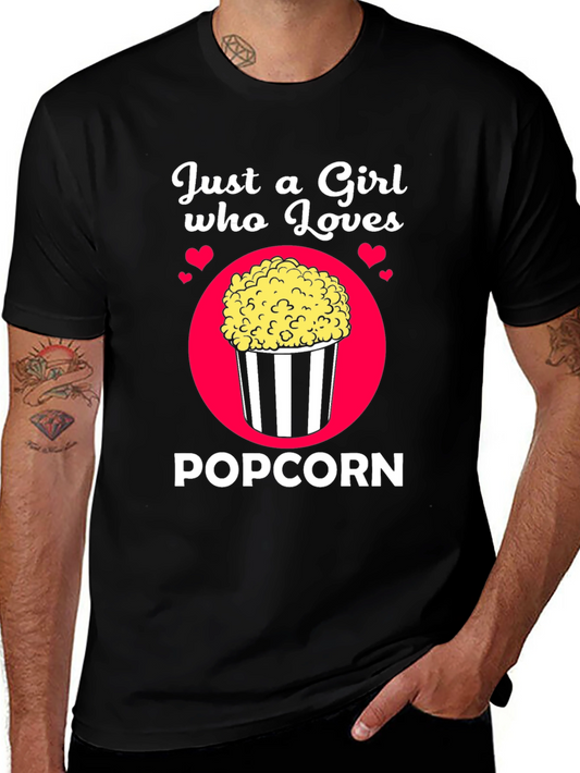 Just a Girl Who Loves Popcorn Graphic Tee