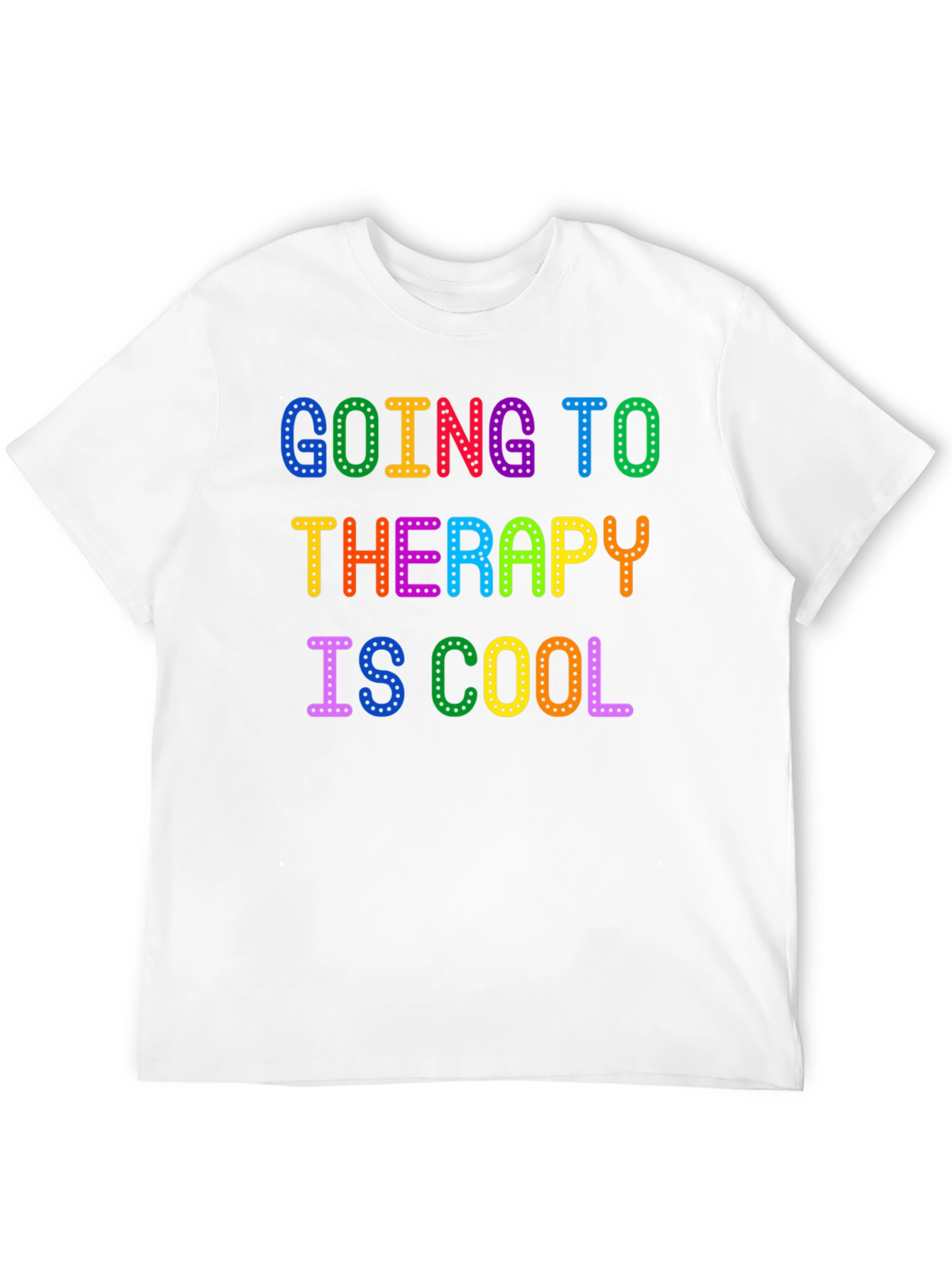 Therapy is Cool Rainbow Text T-Shirt