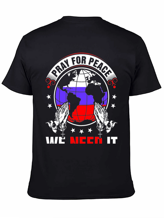 Pray for Peace T-Shirt - World Globe Design