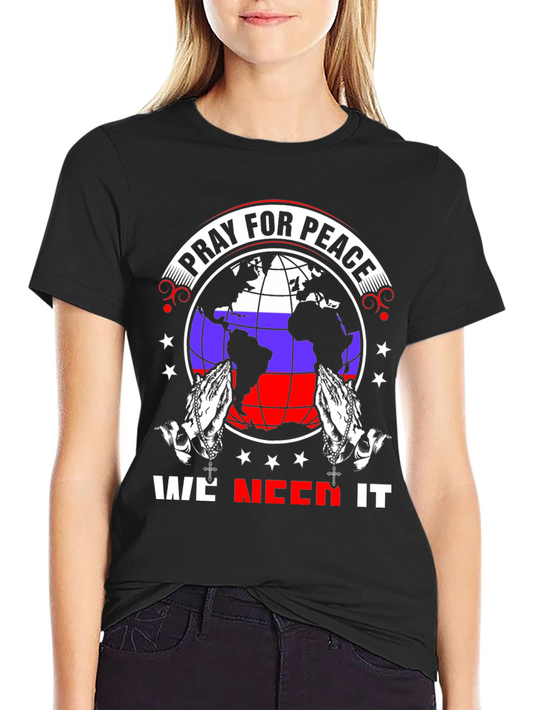 Pray for Peace T-Shirt - World Globe Design