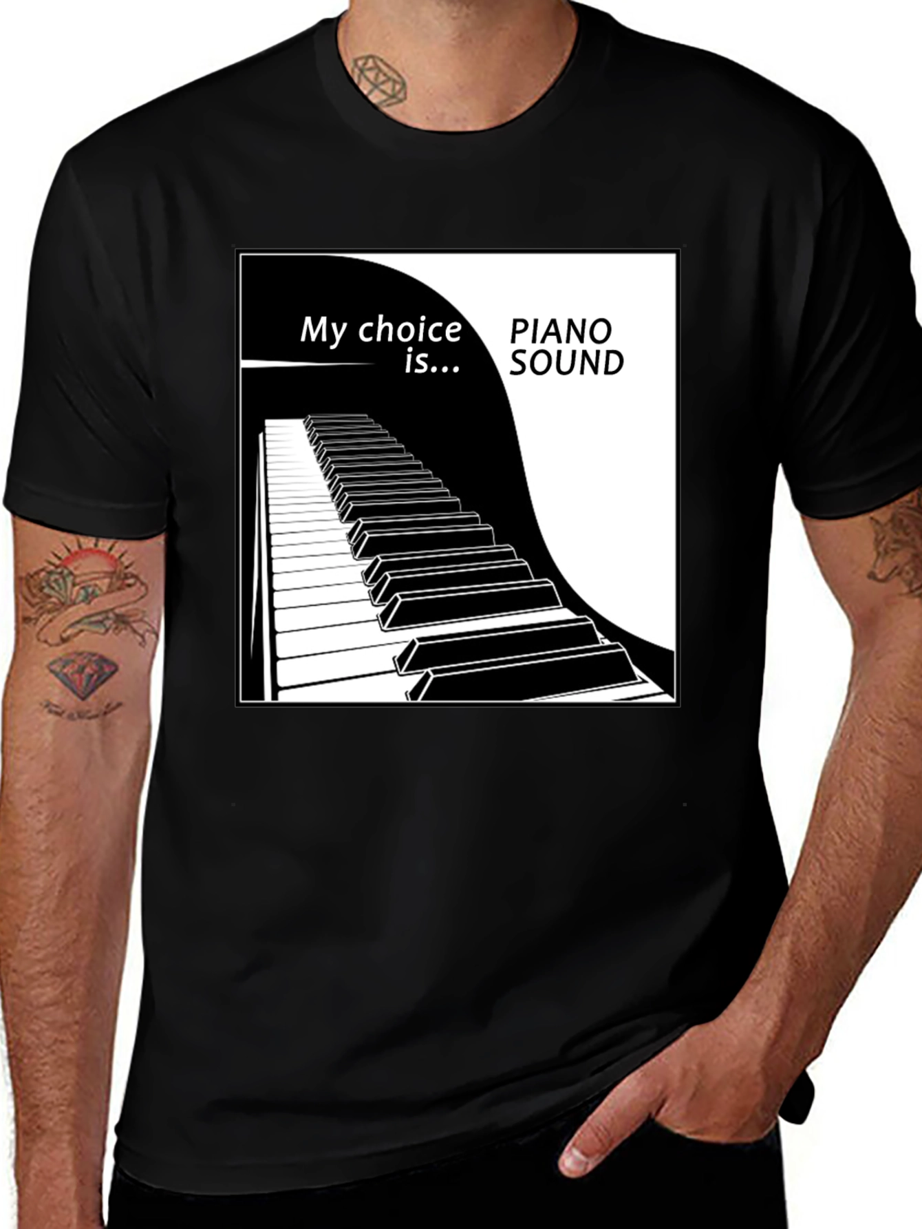 Piano Sound Choice Black T-Shirt