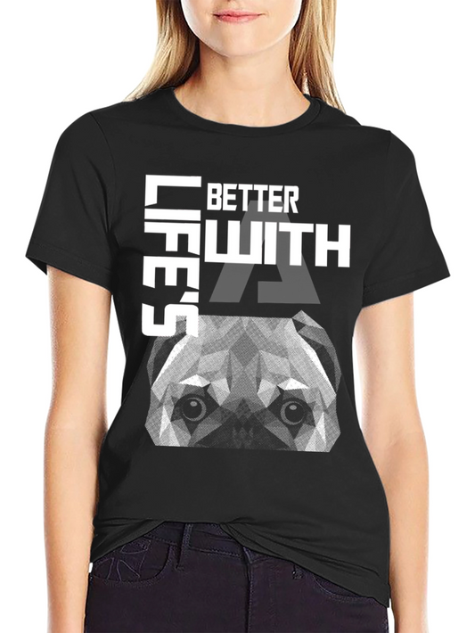 Better Lifes With a Pitbull Graphic T-Shirt