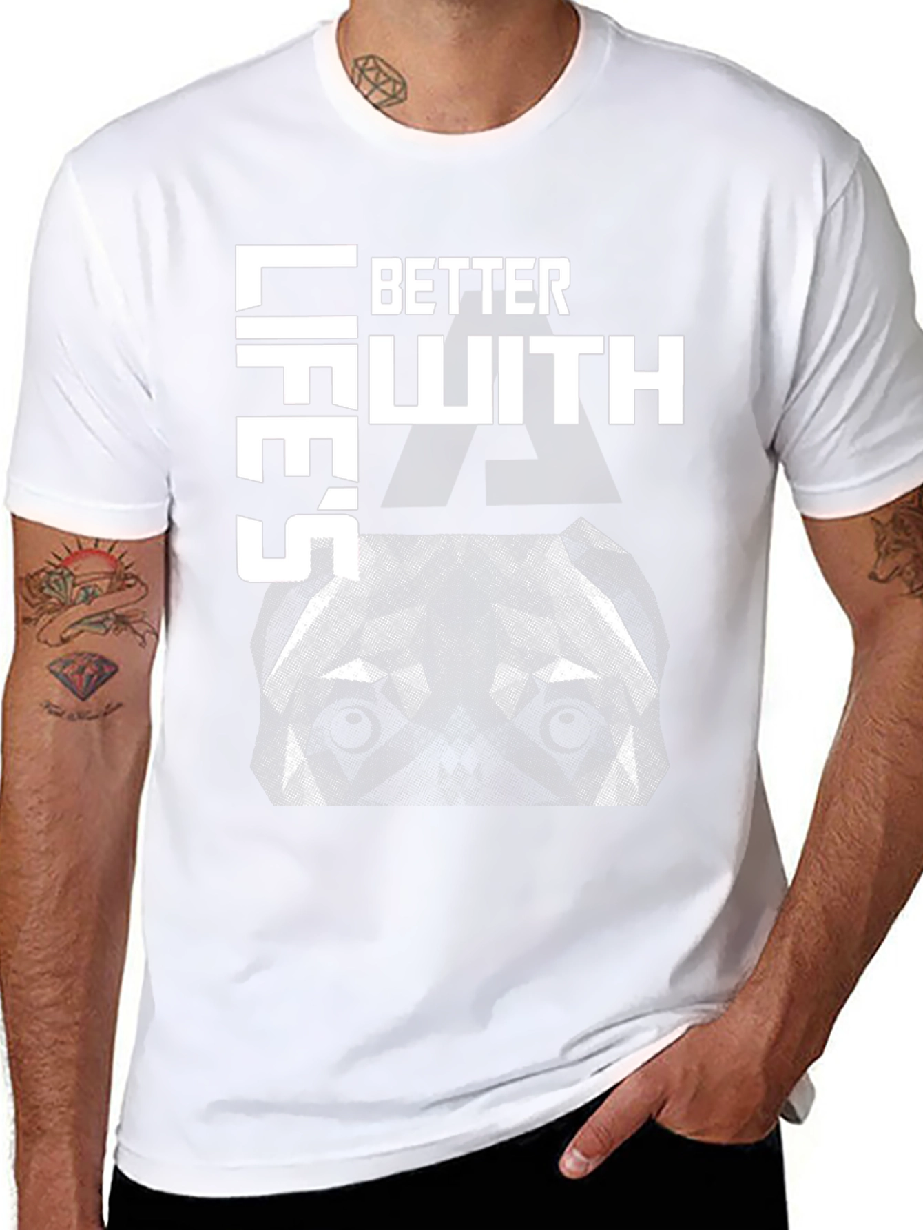 Better Lifes With a Pitbull Graphic T-Shirt