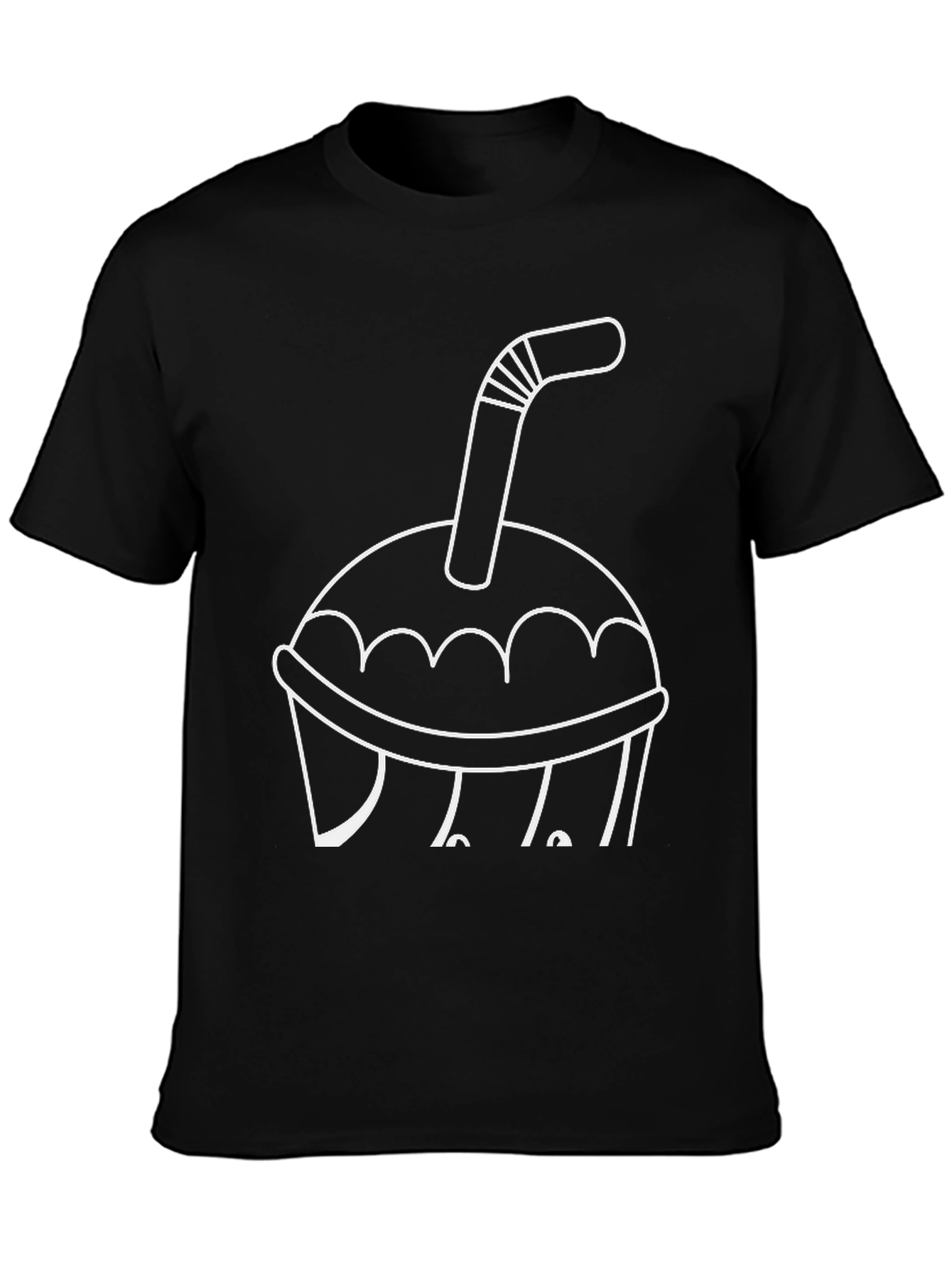 Drink Cup T-Shirt - Black Casual Tee