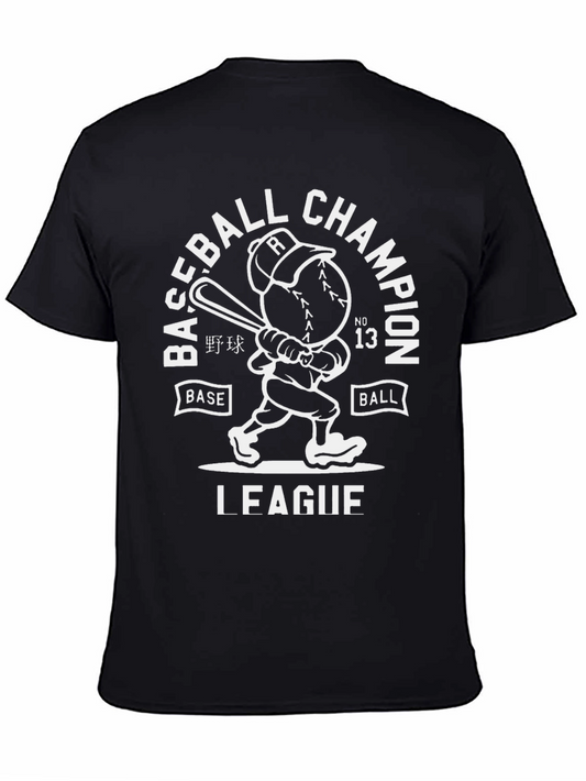 Baseball Champion League Black T-Shirt