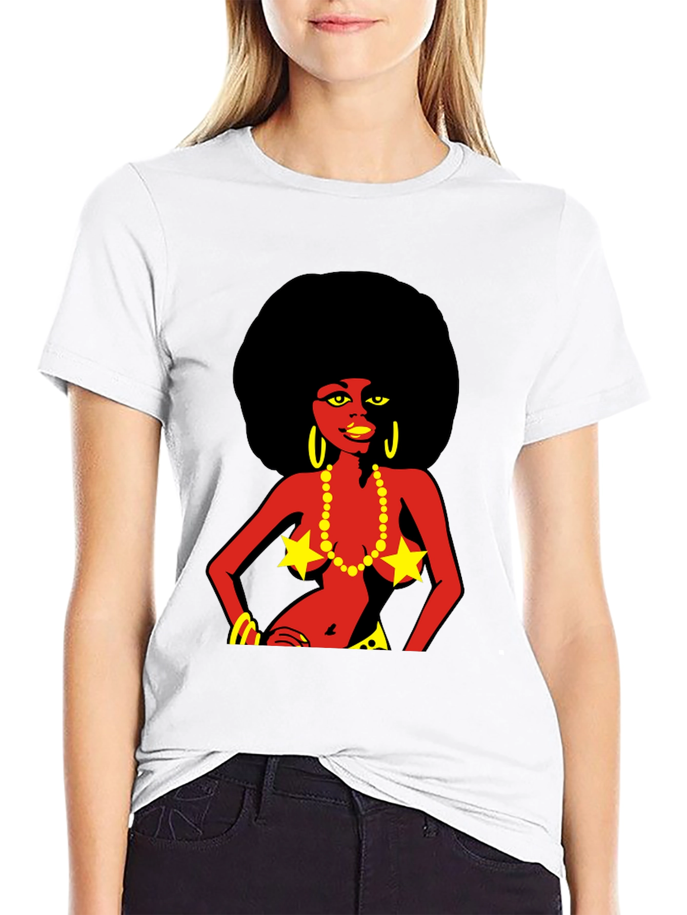 Retro Afro Girl Graphic T-Shirt - Bold & Unique!