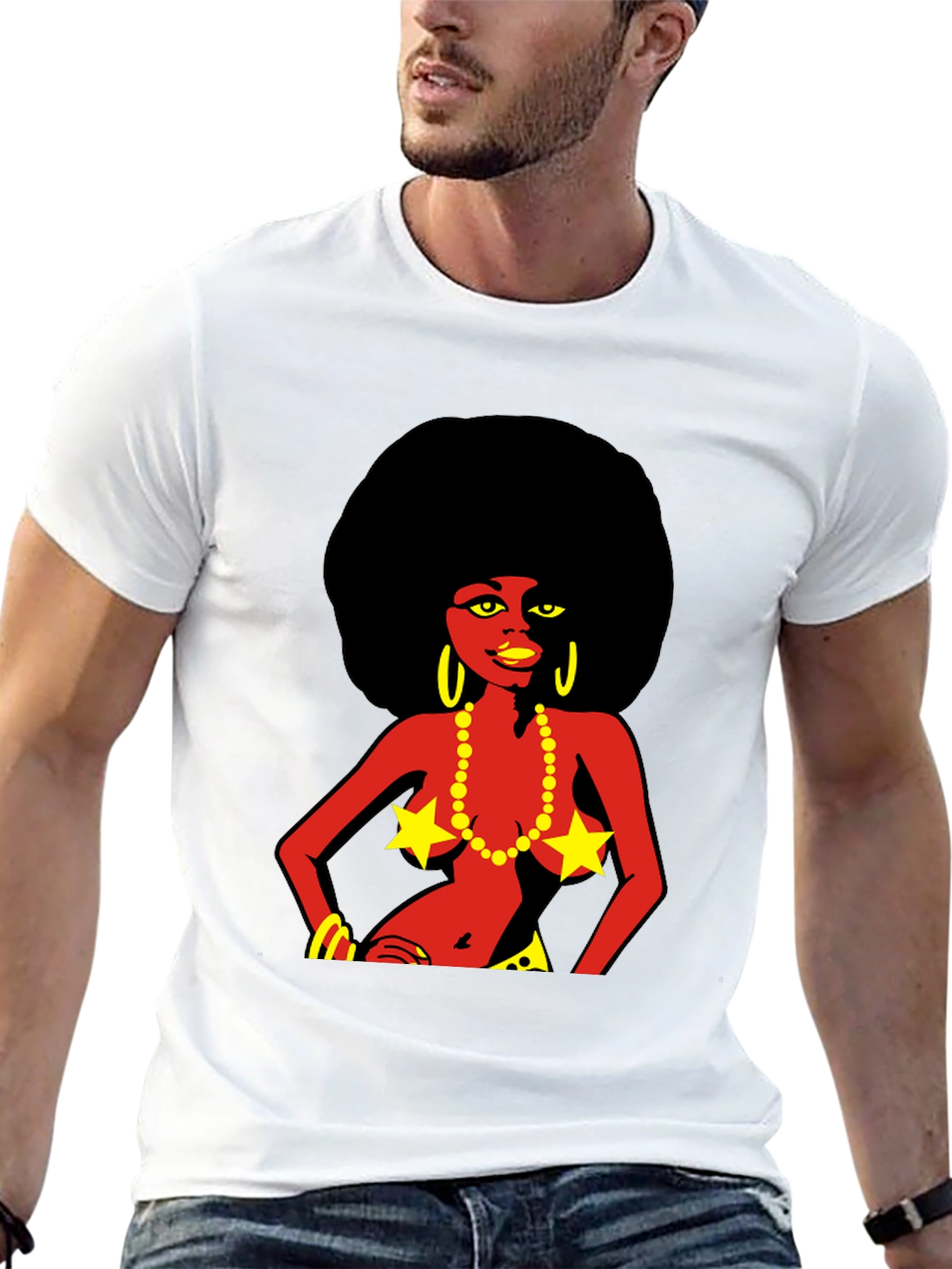 Retro Afro Girl Graphic T-Shirt - Bold & Unique!
