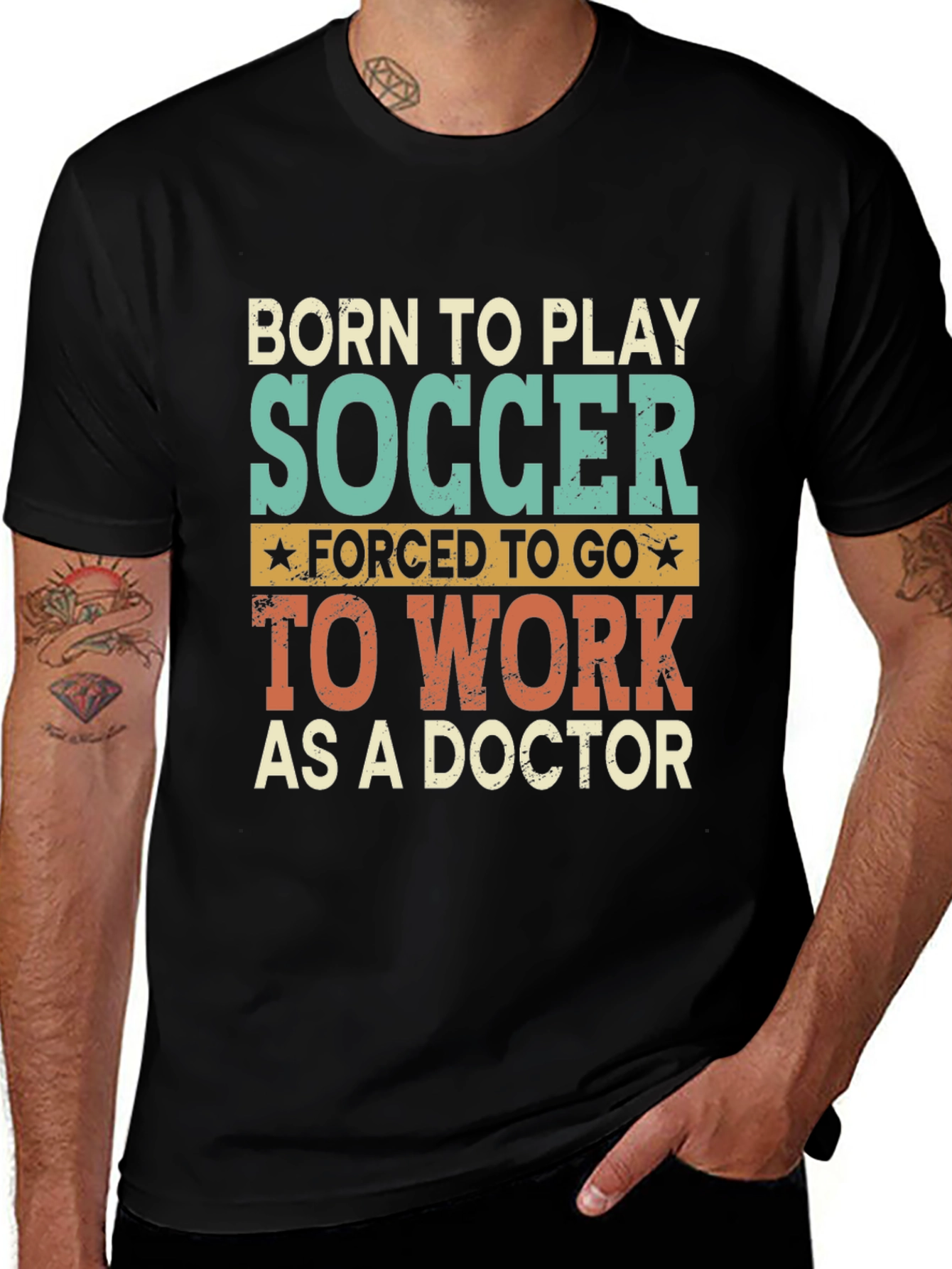 Born to Play Soccer Doctor Graphic T-Shirt