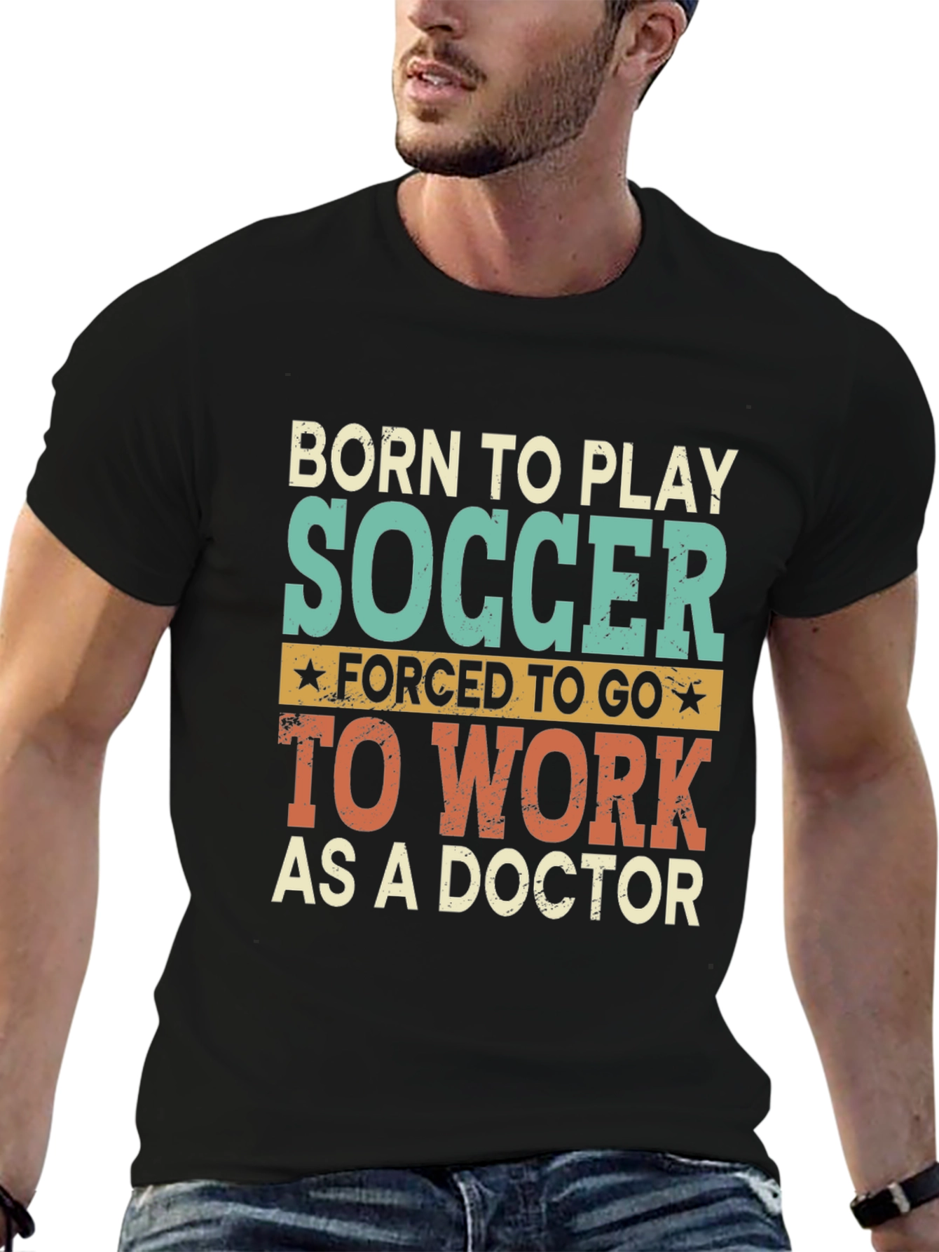 Born to Play Soccer Doctor Graphic T-Shirt