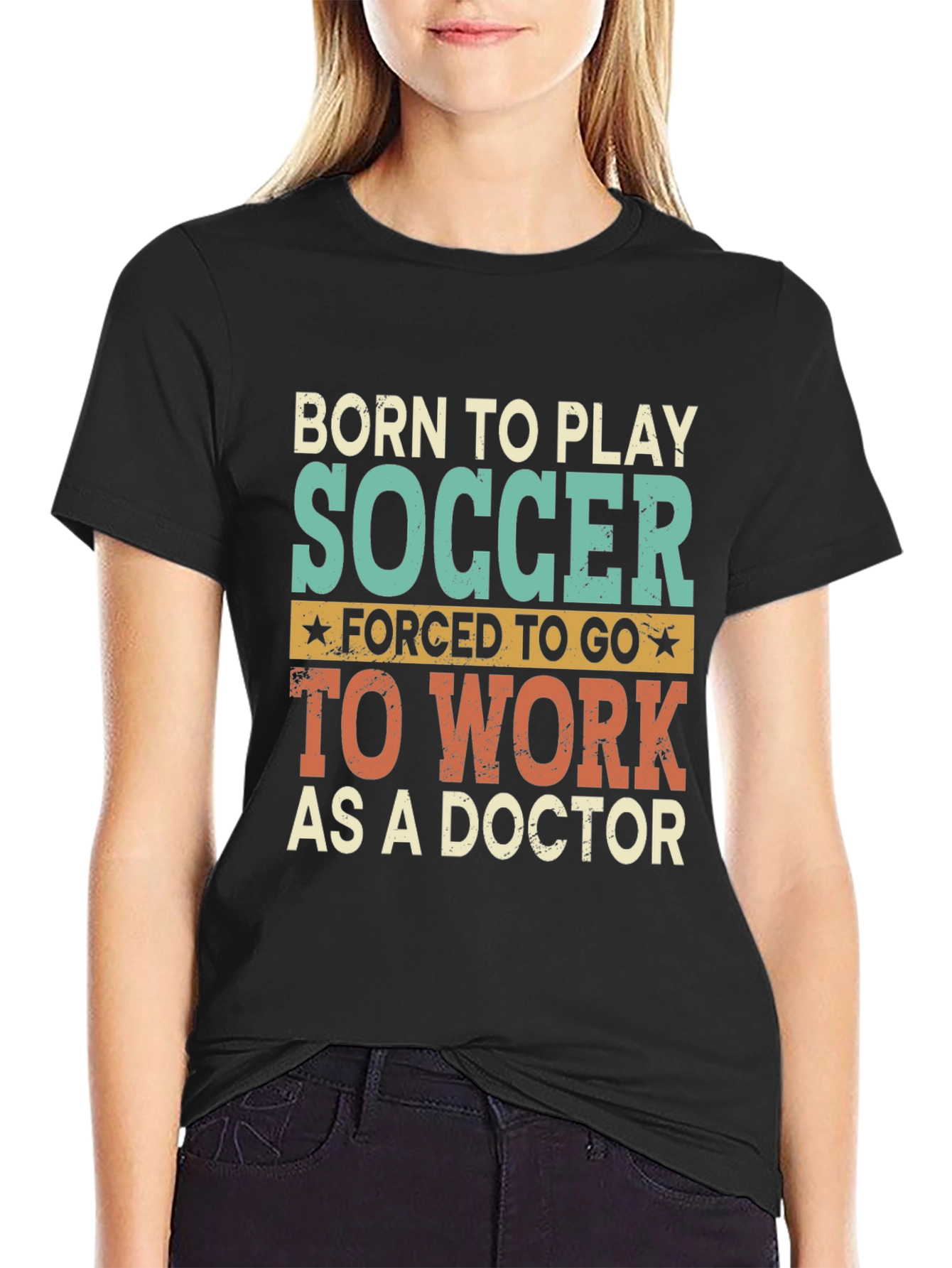 Born to Play Soccer Doctor Graphic T-Shirt