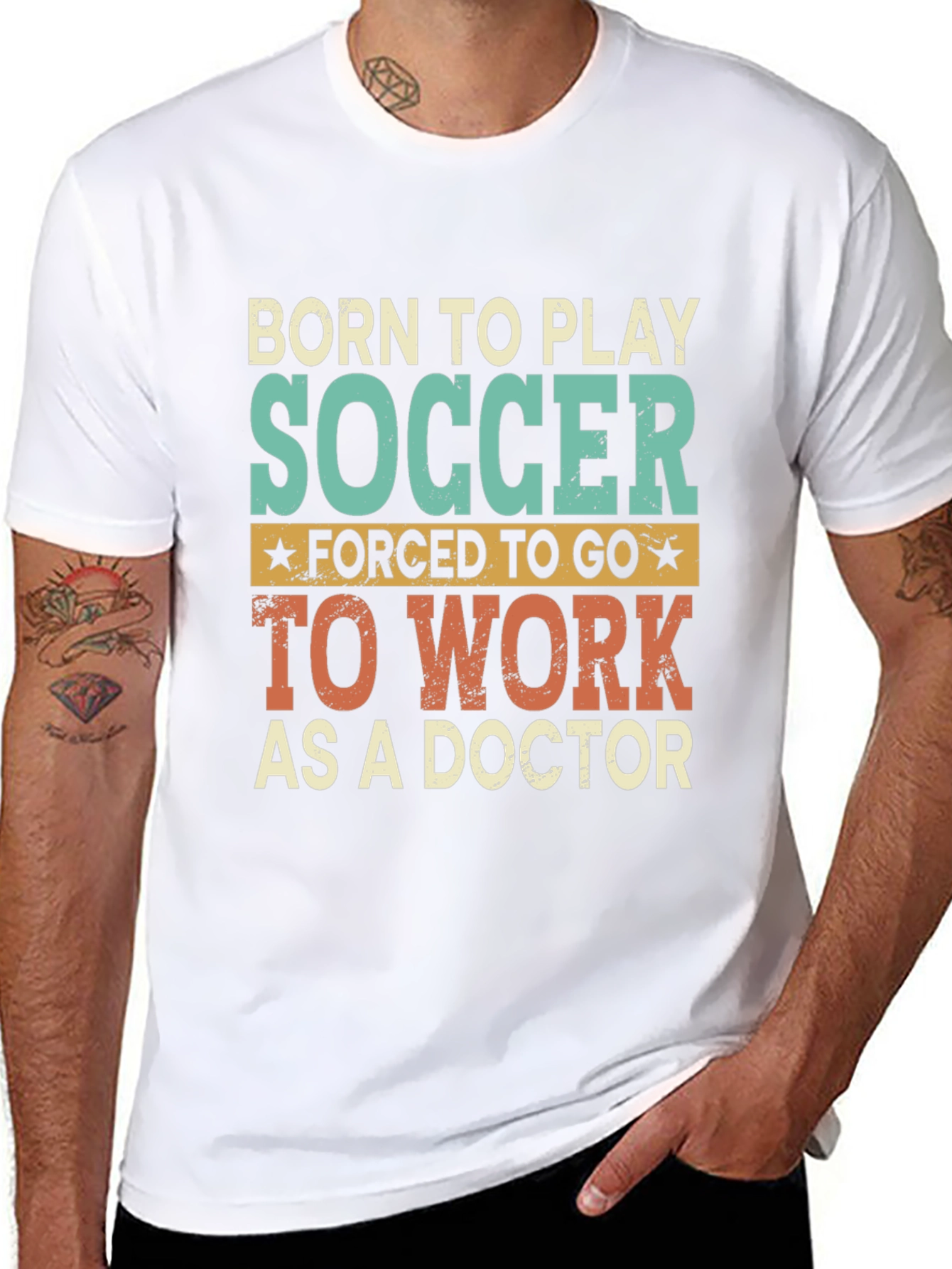 Born to Play Soccer Doctor Graphic T-Shirt