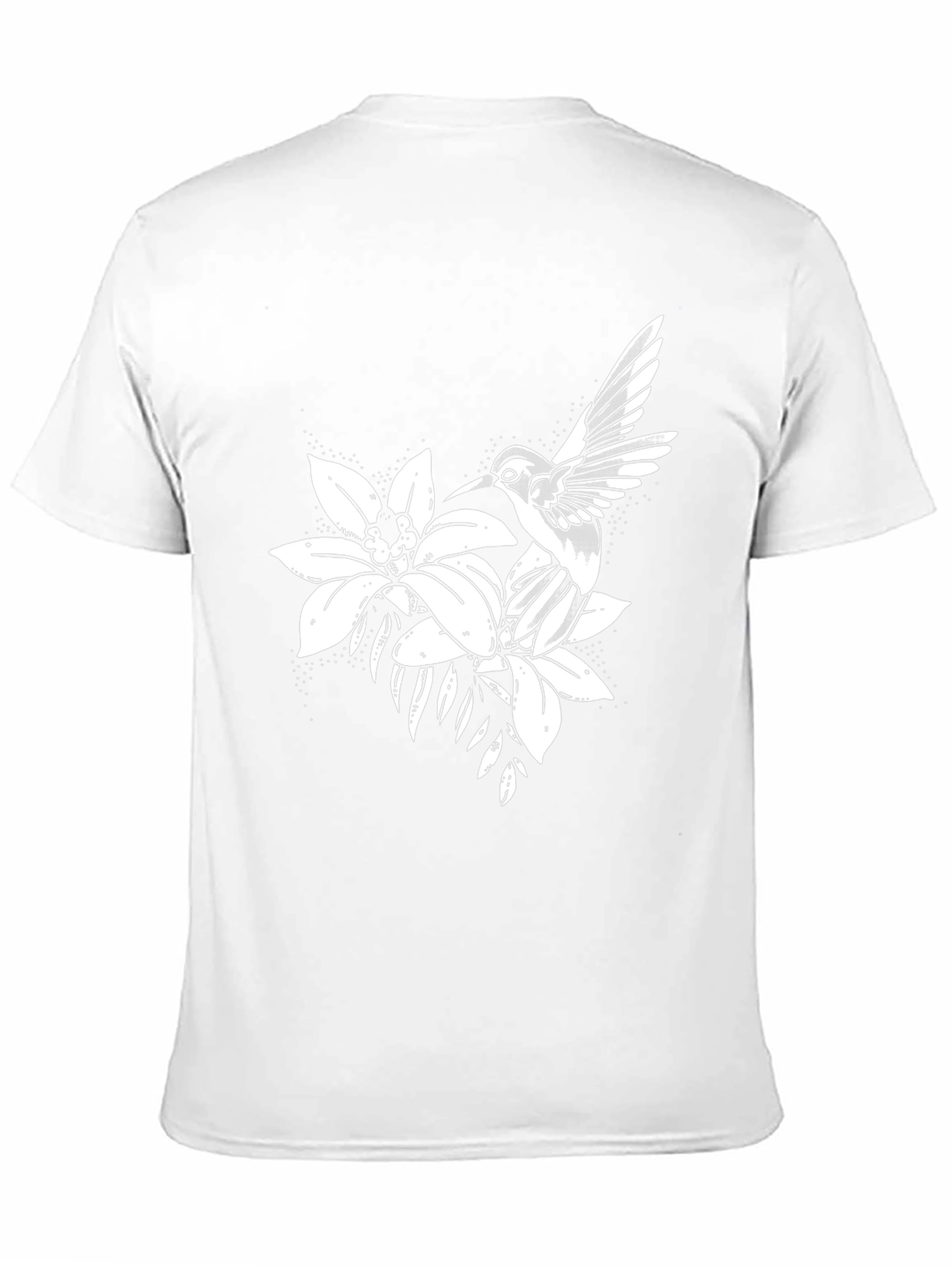 Hummingbird and Flower Graphic Black Tee