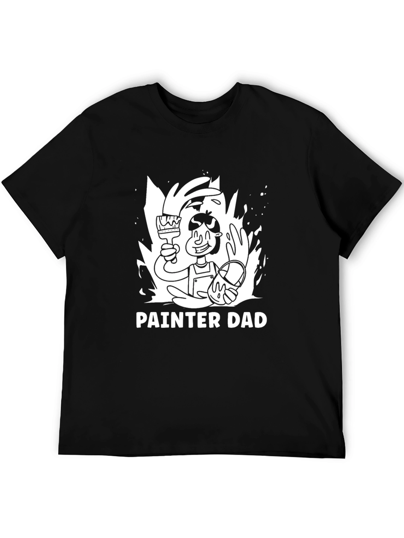 Painter Dad Graphic Tee - Black Cotton T-Shirt