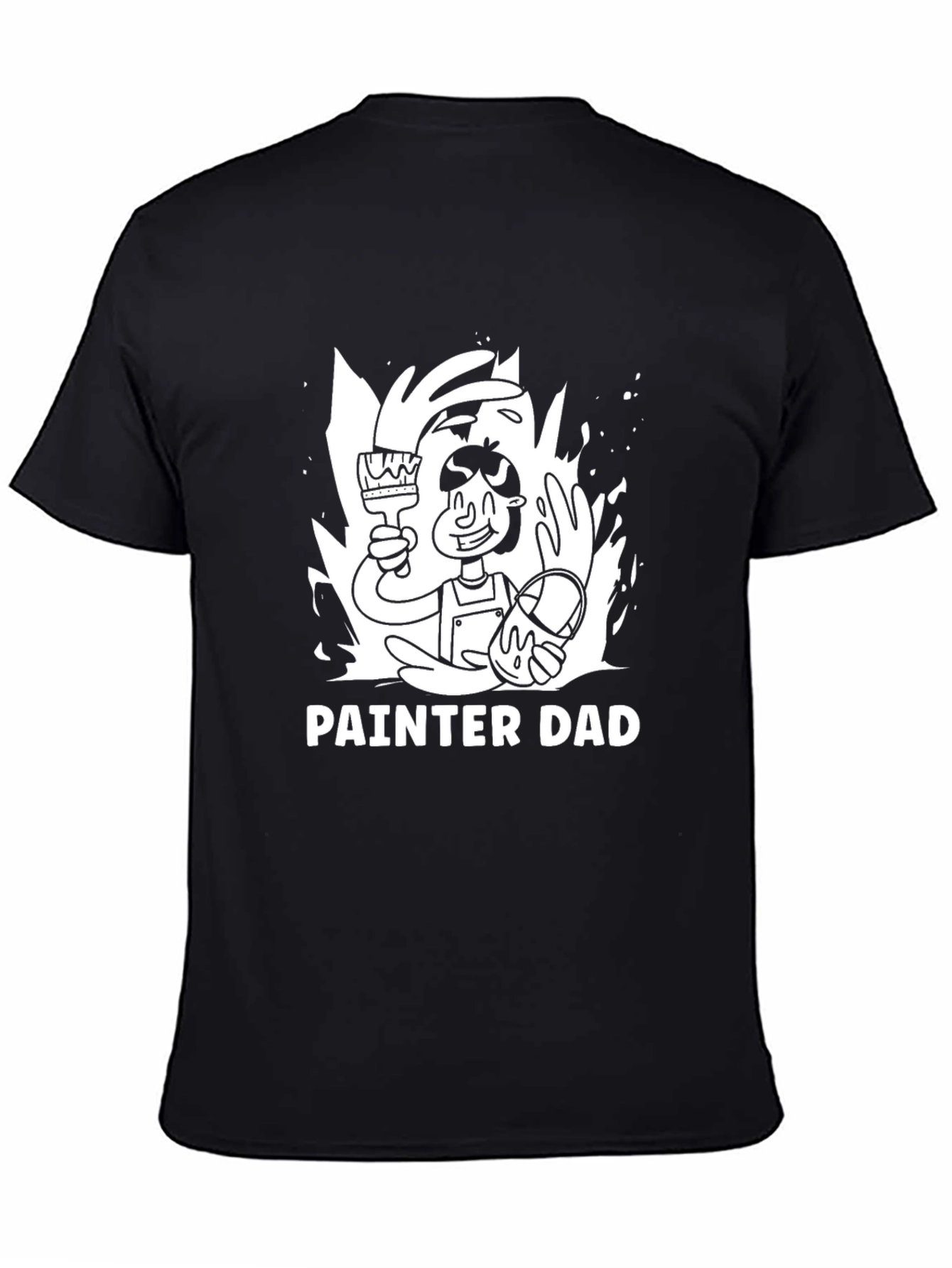 Painter Dad Graphic Tee - Black Cotton T-Shirt