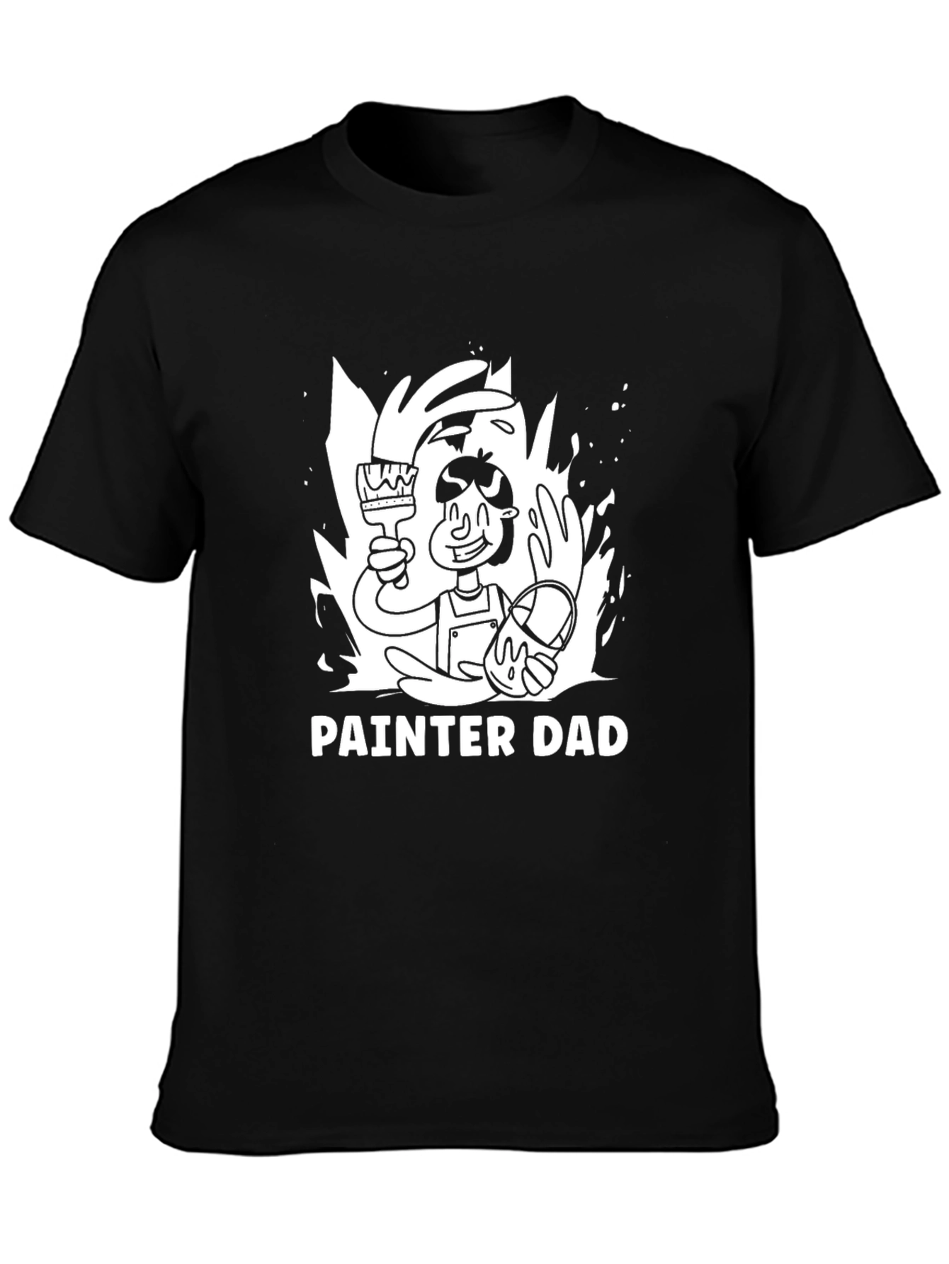 Painter Dad Graphic Tee - Black Cotton T-Shirt
