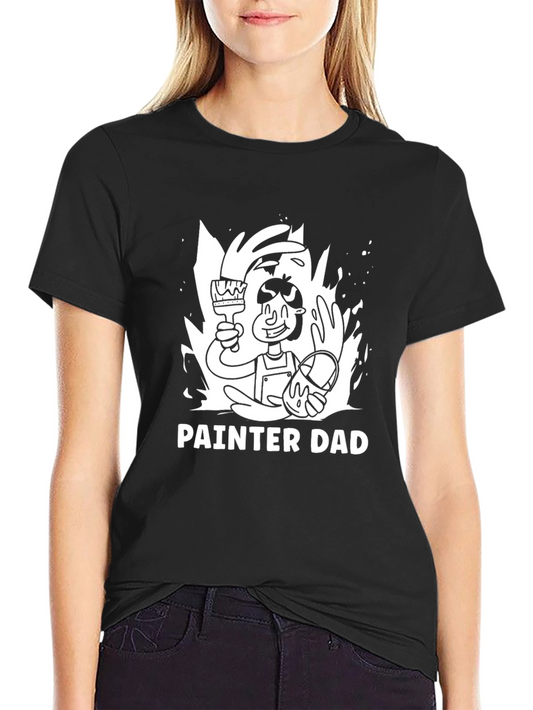 Painter Dad Graphic Tee - Black Cotton T-Shirt