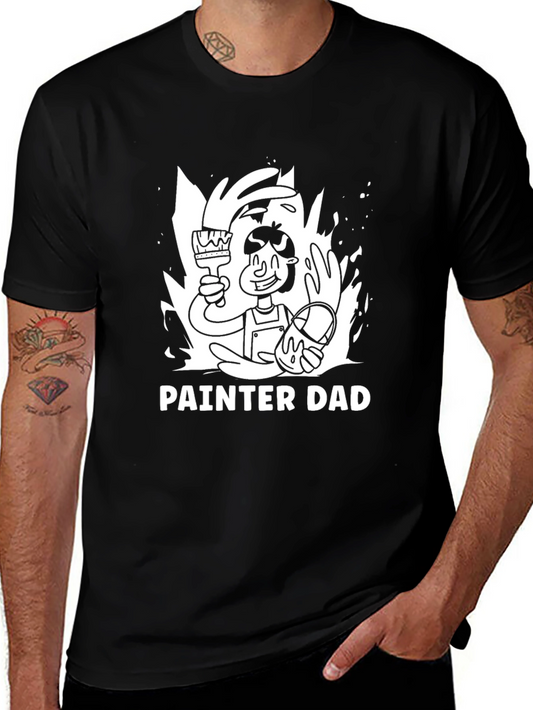 Painter Dad Graphic Tee - Black Cotton T-Shirt