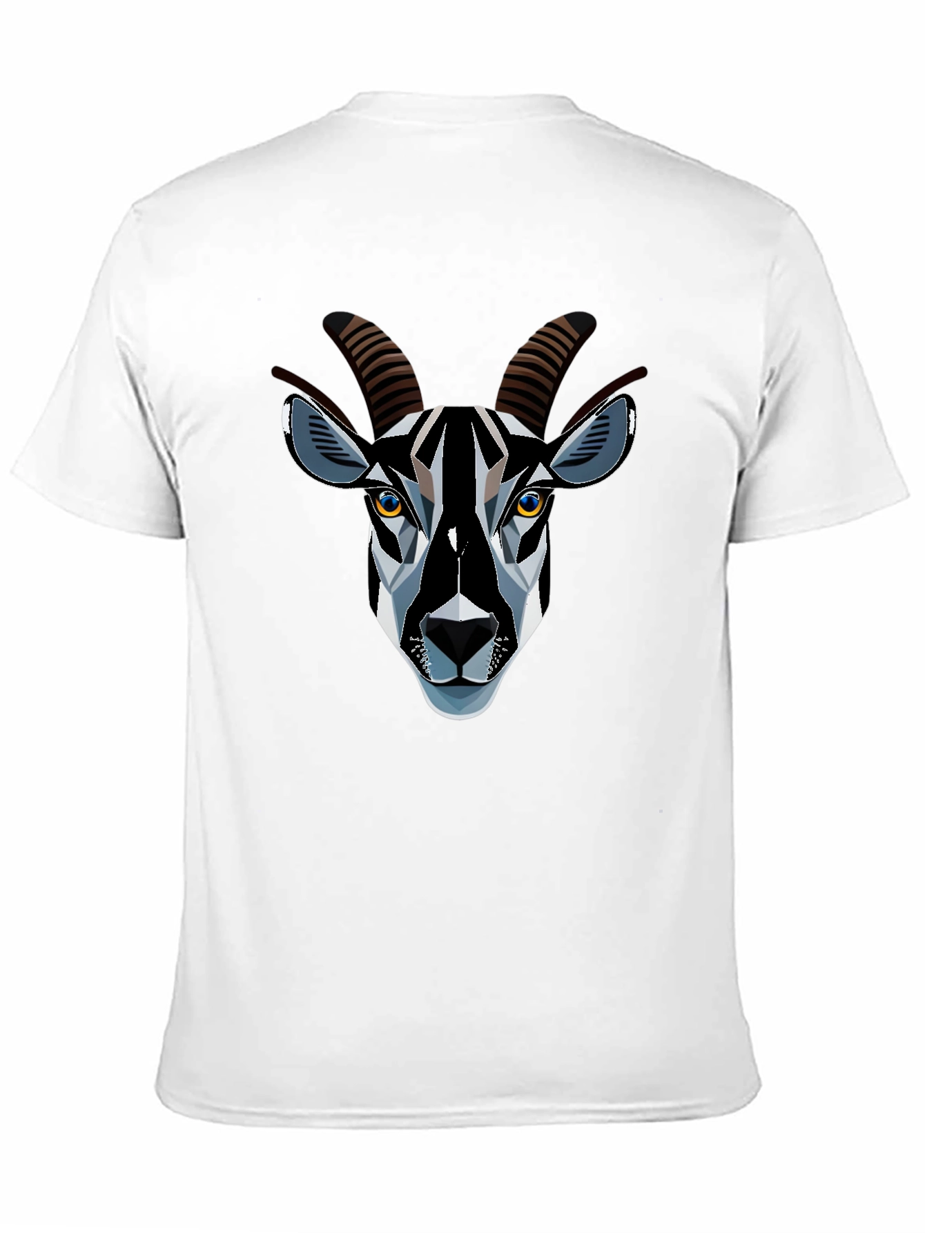 Geometric Goat Graphic Black Tee