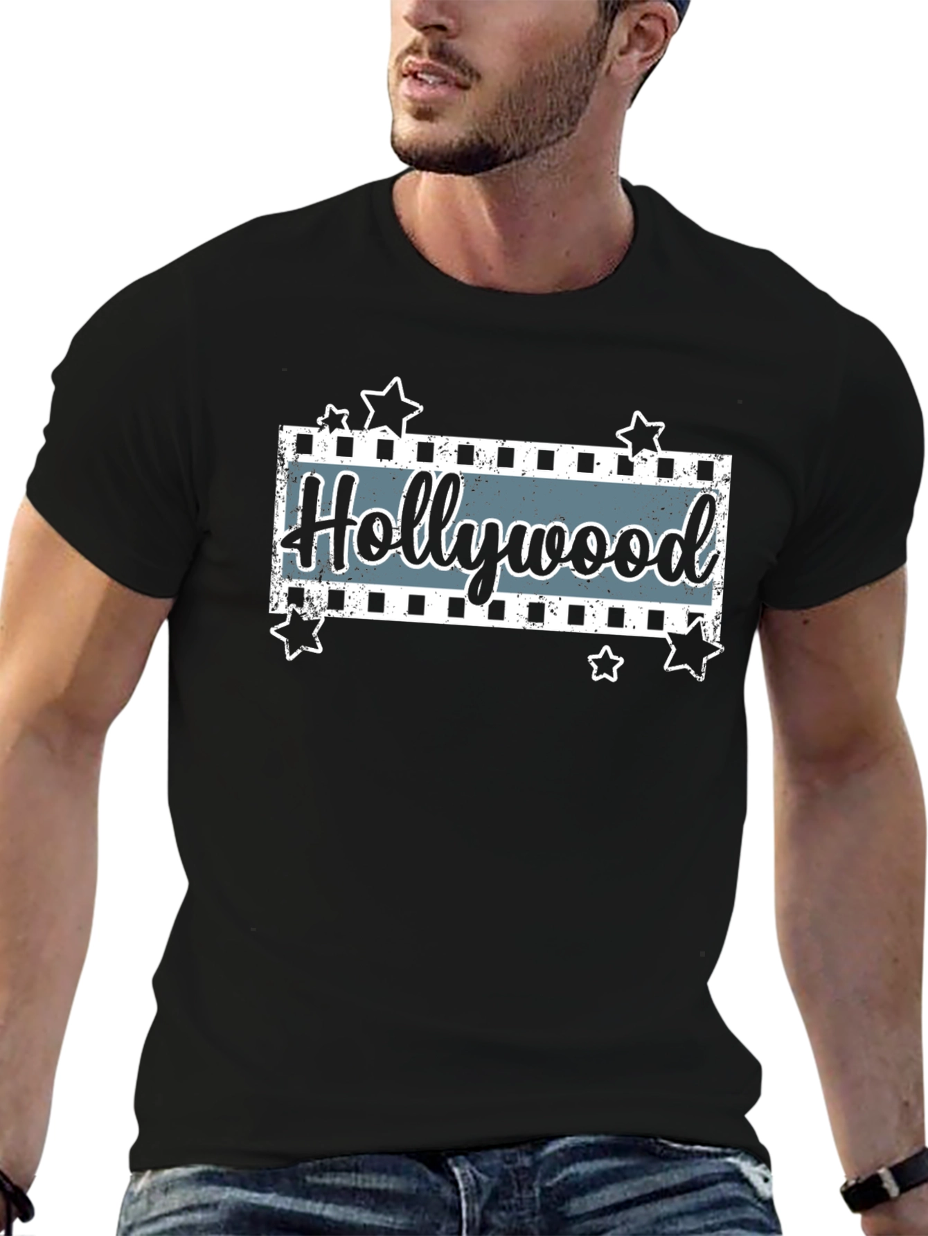 Hollywood Movie Stars Black T-Shirt