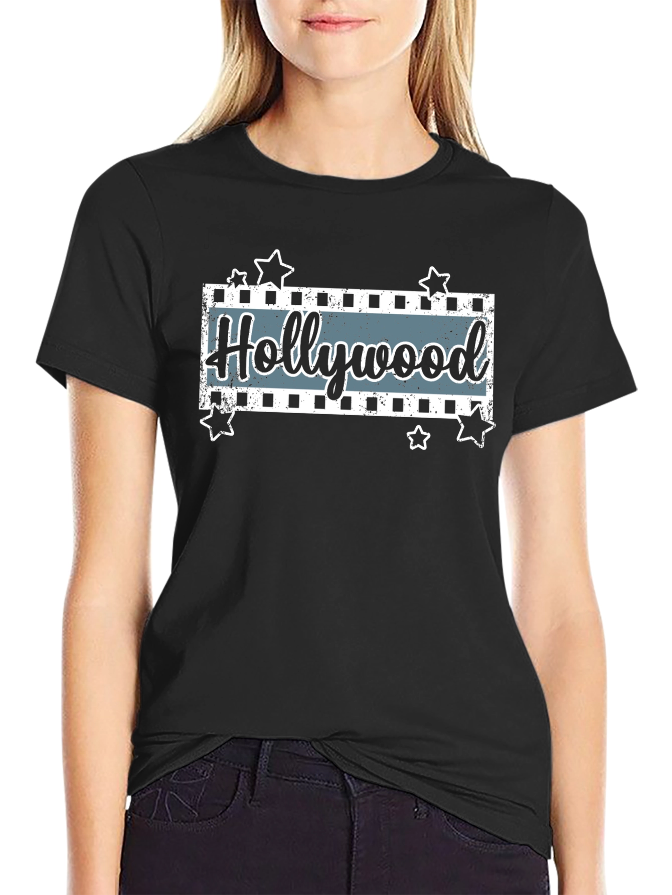 Hollywood Movie Stars Black T-Shirt