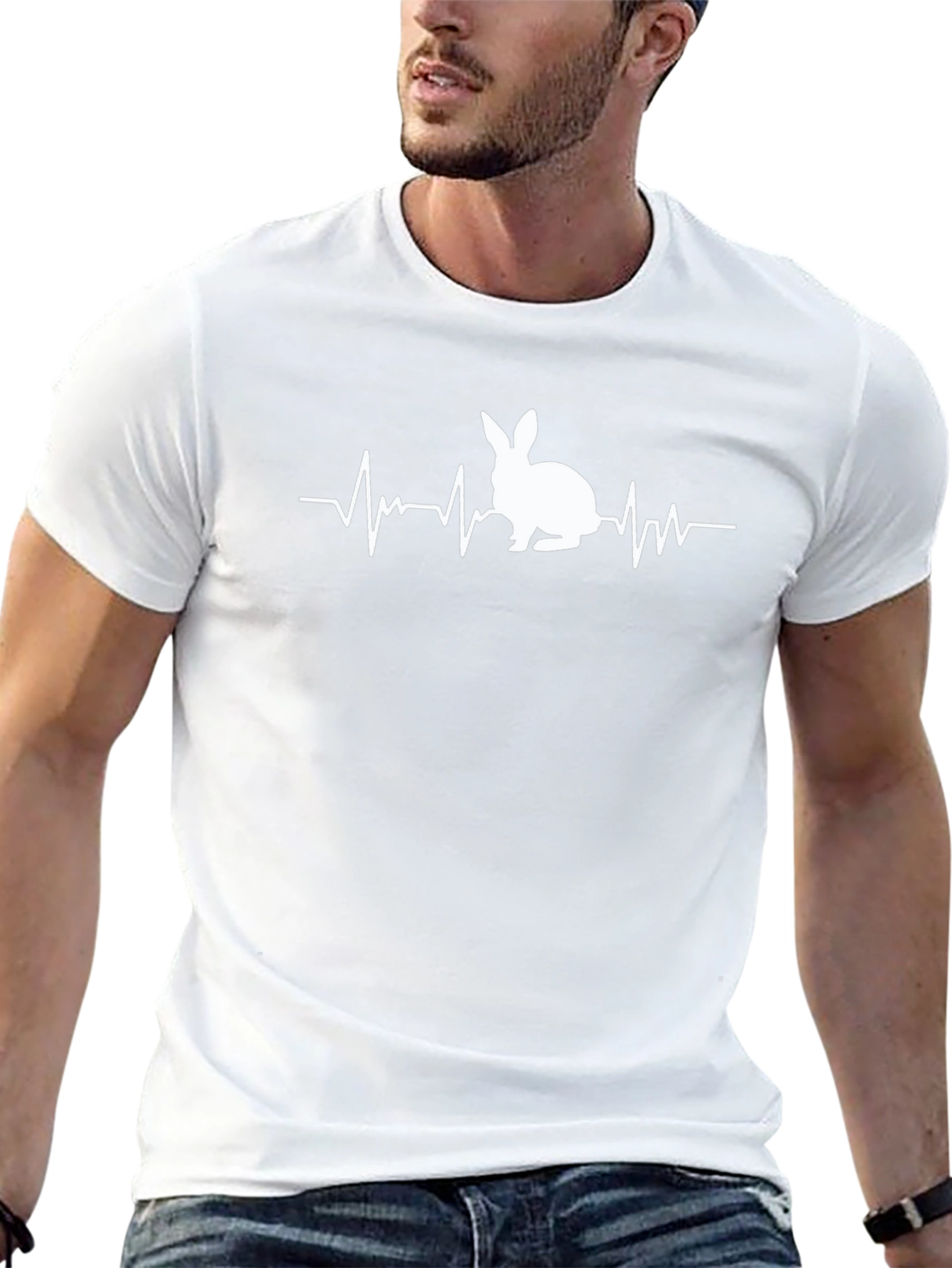 Bunny Heartbeat T-Shirt - Black