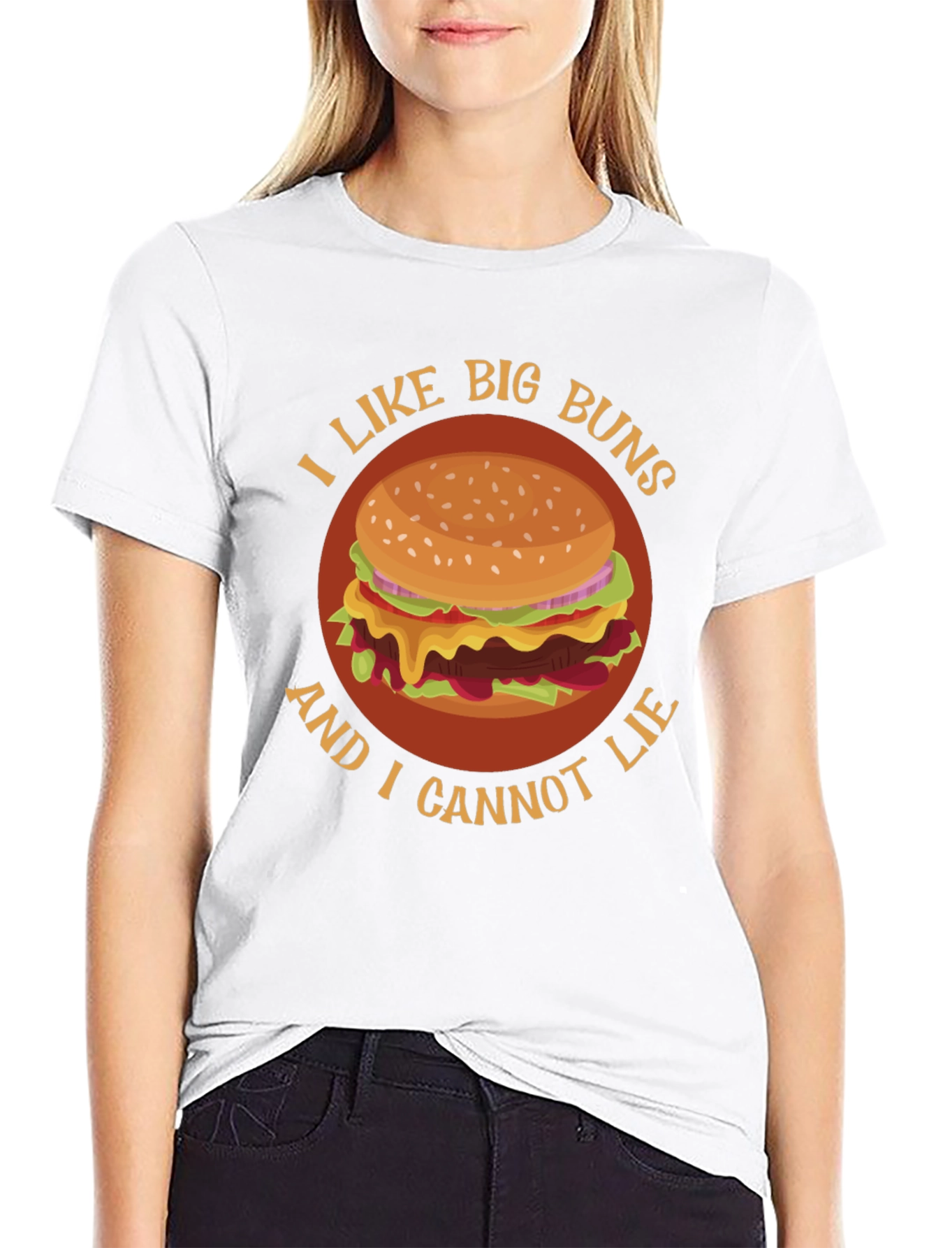 I Like Big Buns Funny Hamburger Graphic T-Shirt