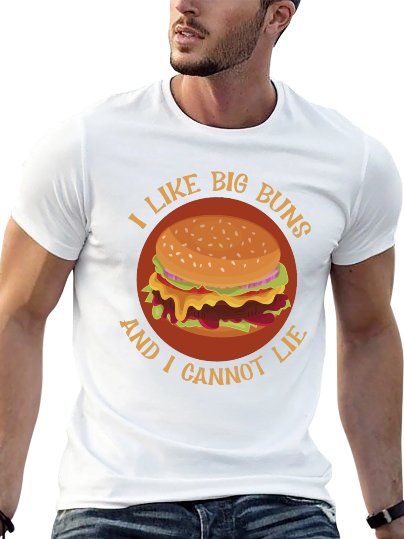 I Like Big Buns Funny Hamburger Graphic T-Shirt