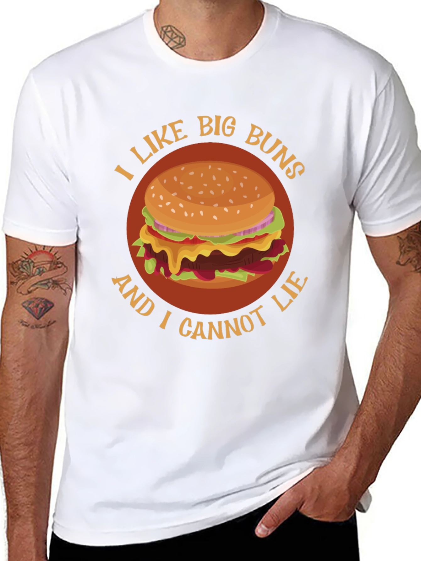 I Like Big Buns Funny Hamburger Graphic T-Shirt