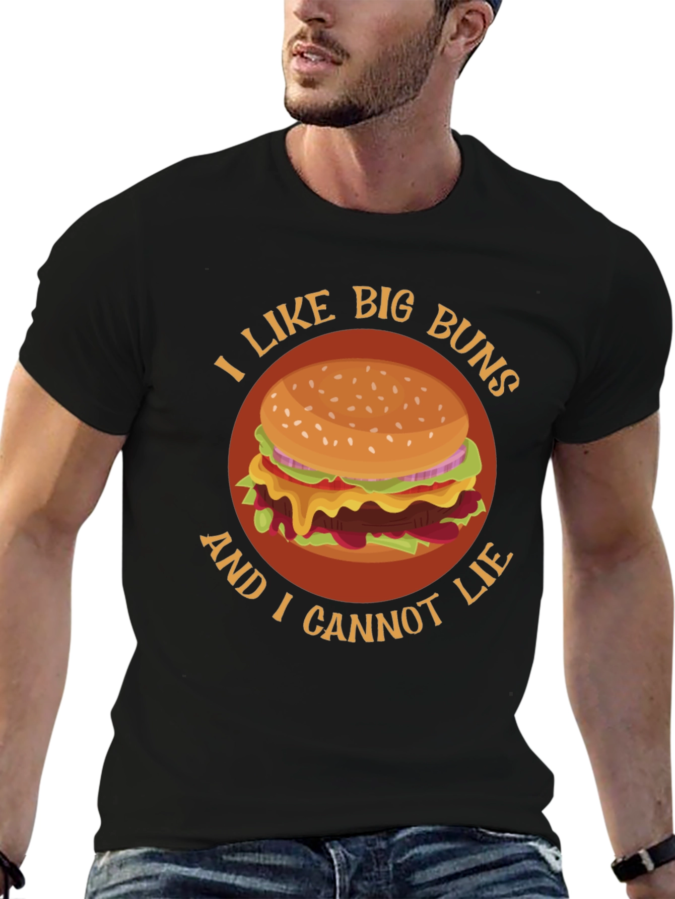 I Like Big Buns Funny Hamburger Graphic T-Shirt