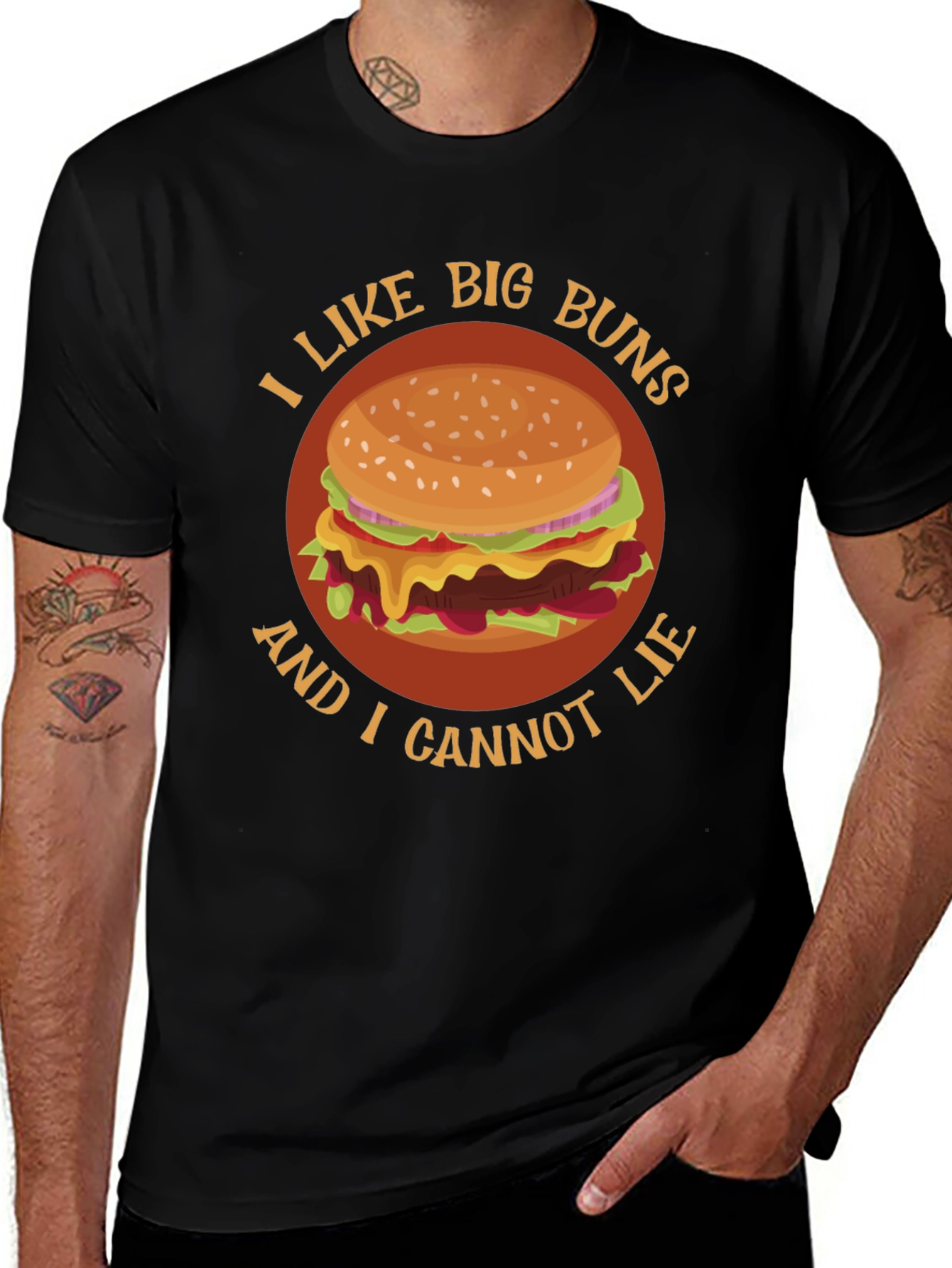 I Like Big Buns Funny Hamburger Graphic T-Shirt